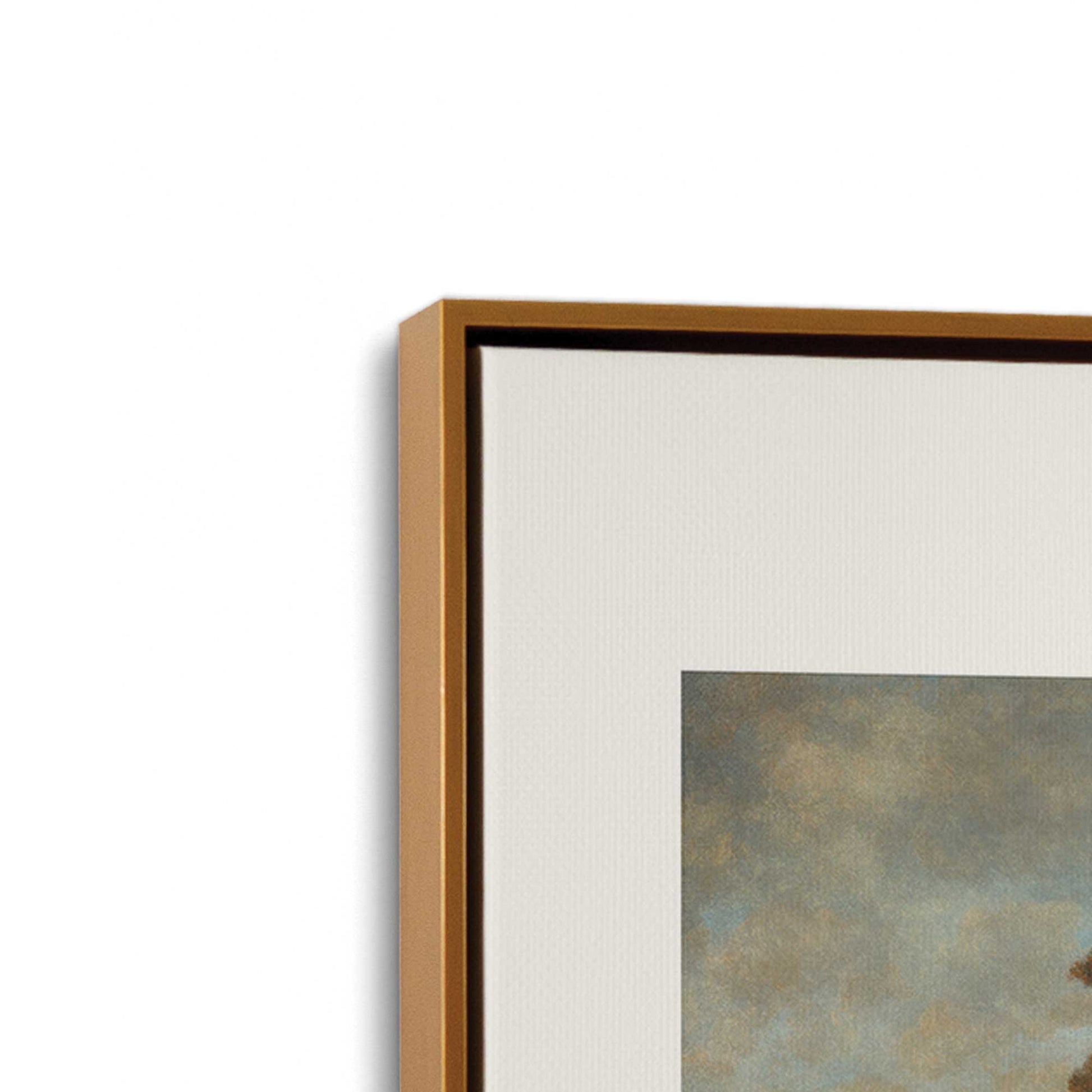 [Color:Polished Gold], Picture of art in a Polished Gold frame at an angle