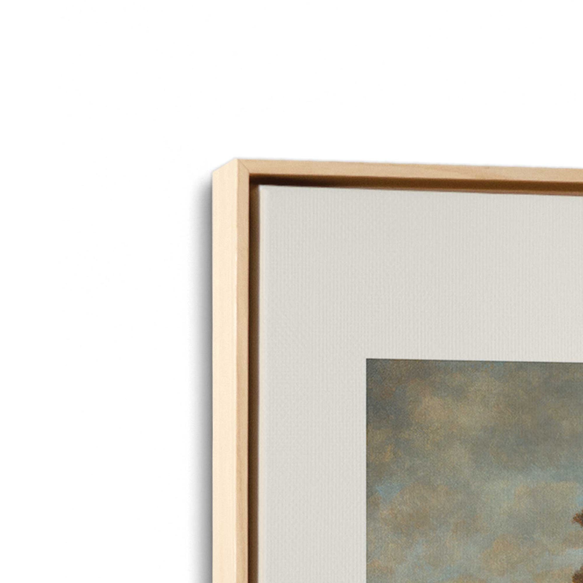 [Color:American Maple], Picture of art in a American Maple frame at an angle