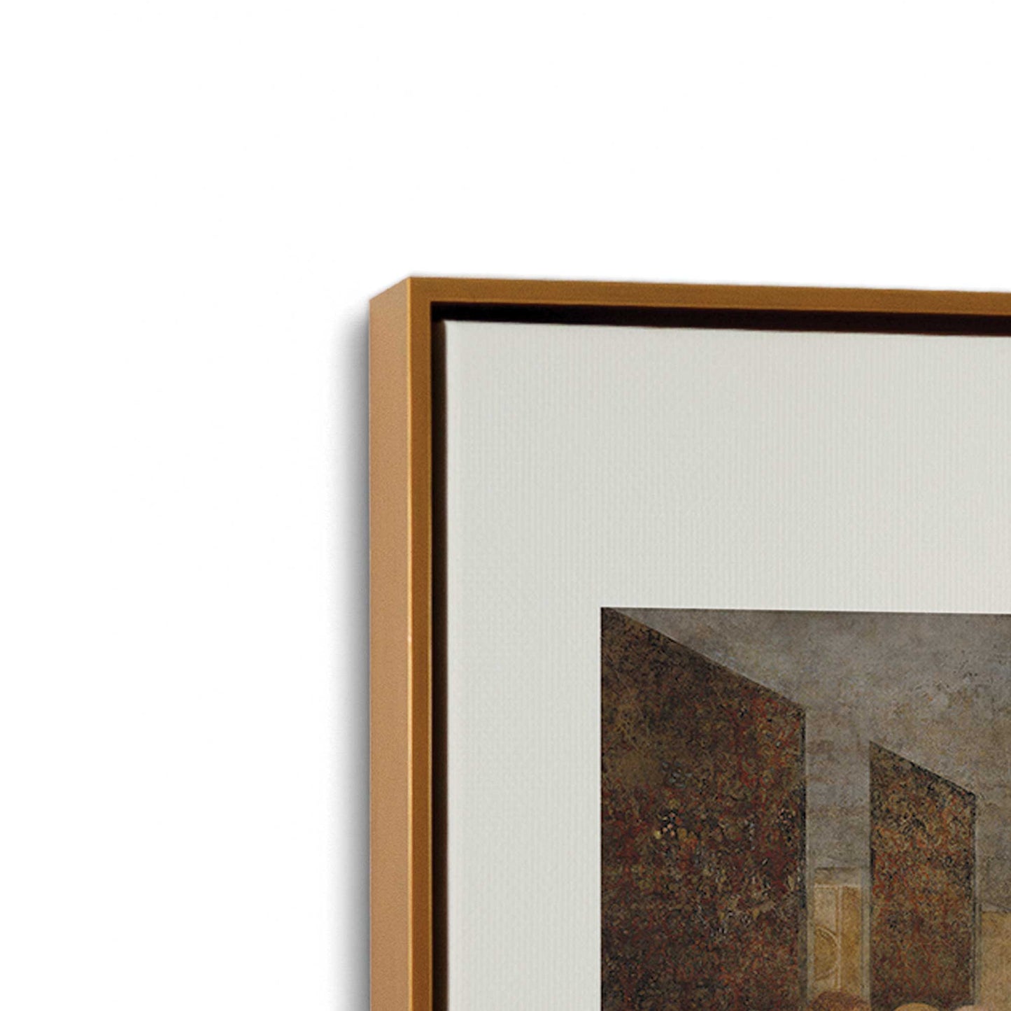 [Color:Polished Gold], Picture of art in a Polished Gold frame at an angle