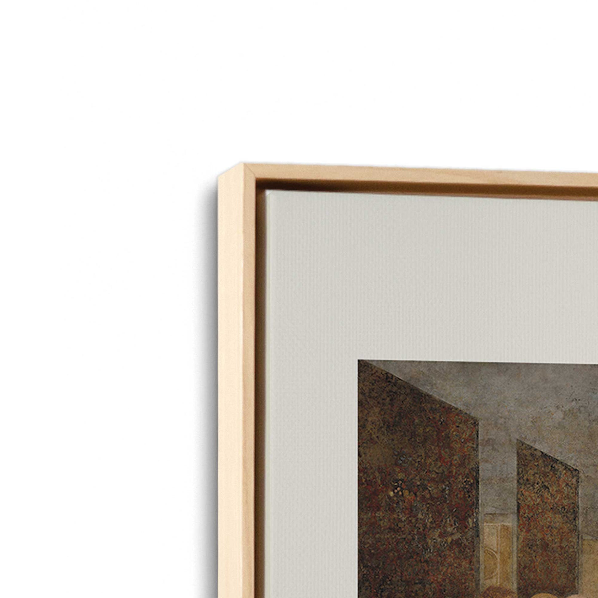 [Color:American Maple], Picture of art in a American Maple frame at an angle