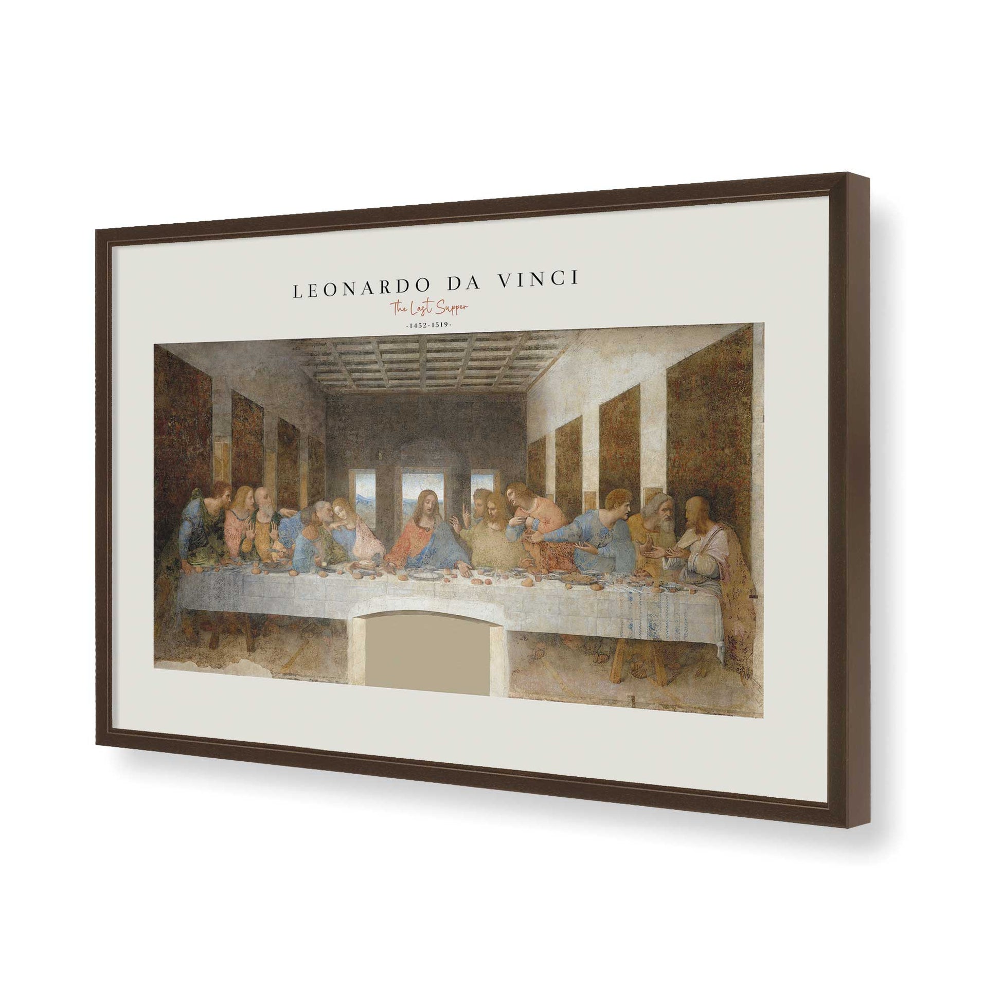 [Color:Brown], Picture of art in a Brown frame of the corner