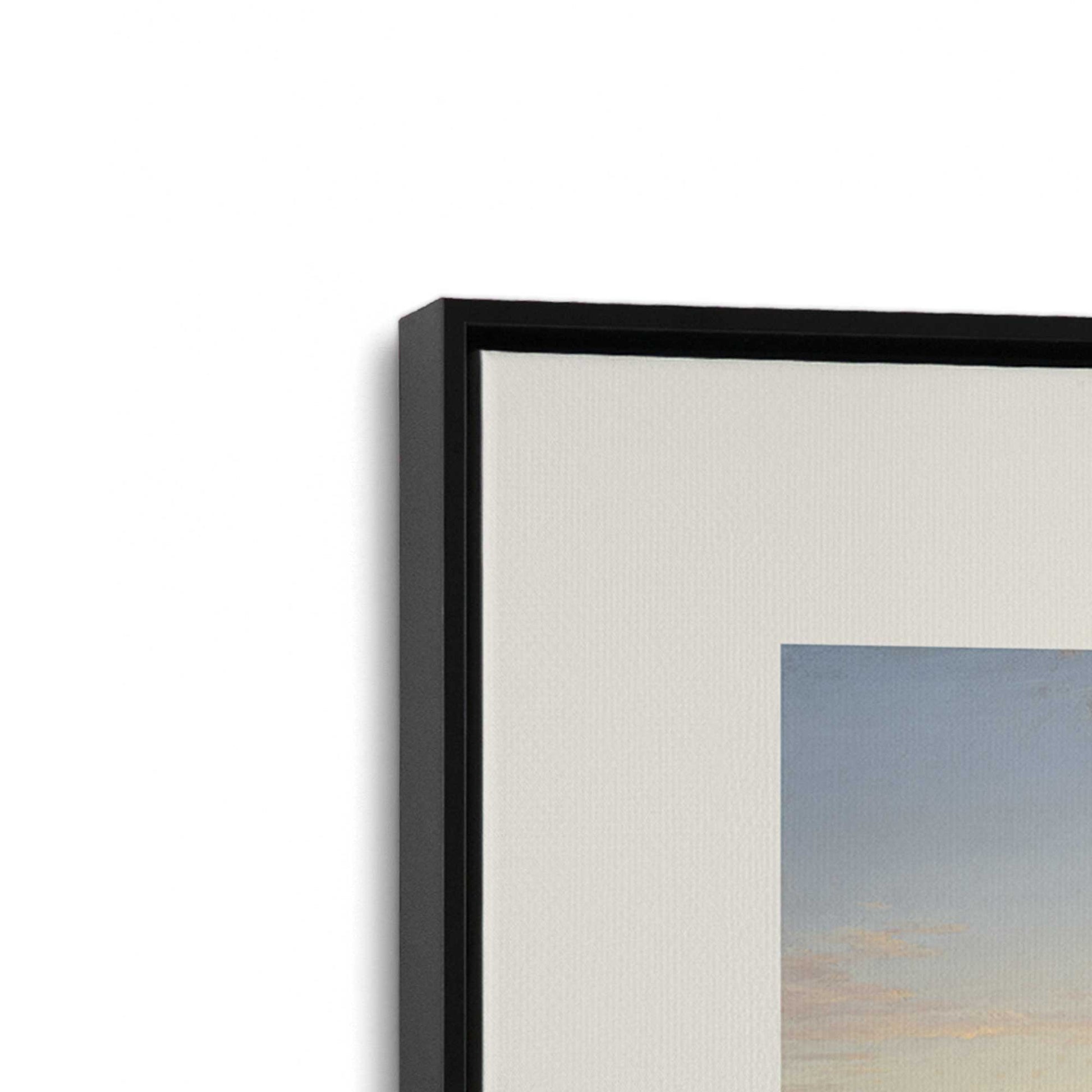 [Color:Satin Black], Picture of art in a Satin Black frame at an angle