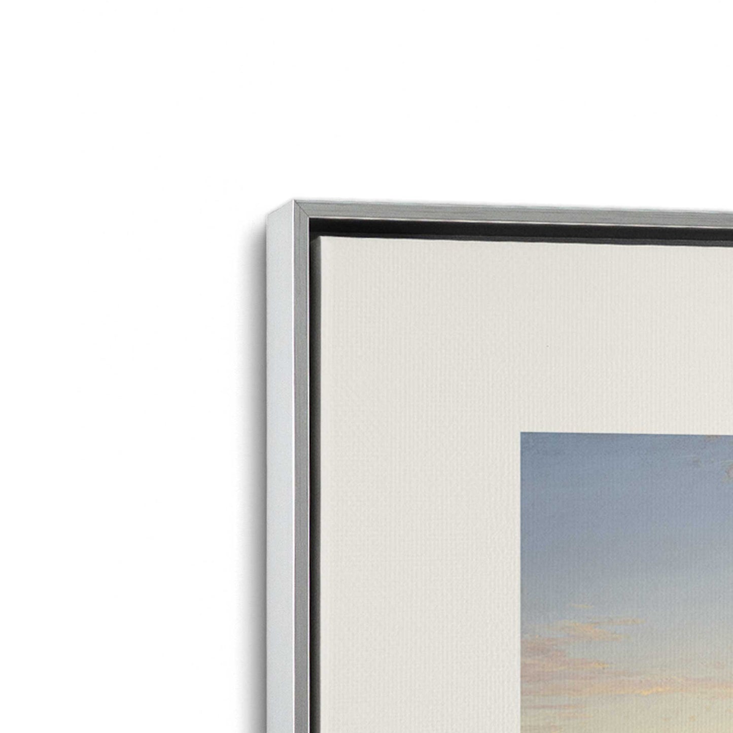 [Color:Polished Chrome], Picture of art in a Polished Chrome frame at an angle