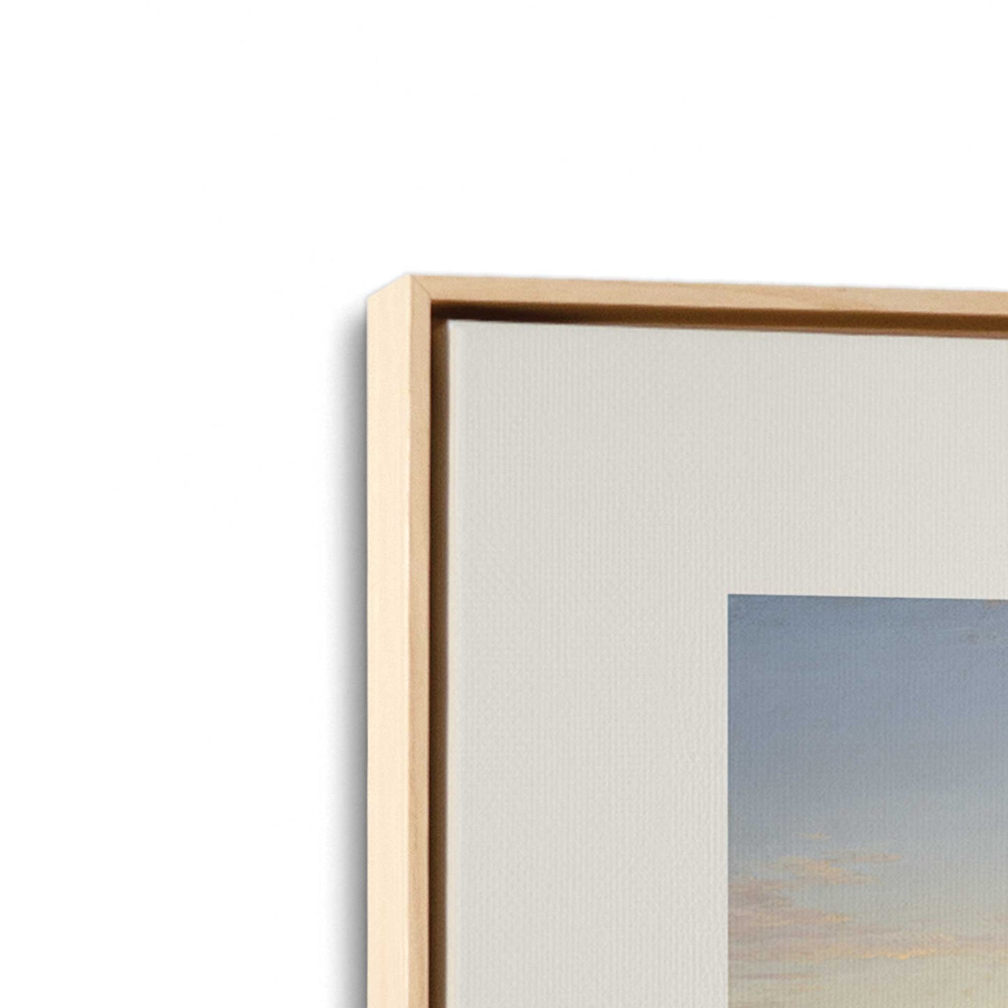[Color:American Maple], Picture of art in a American Maple frame at an angle
