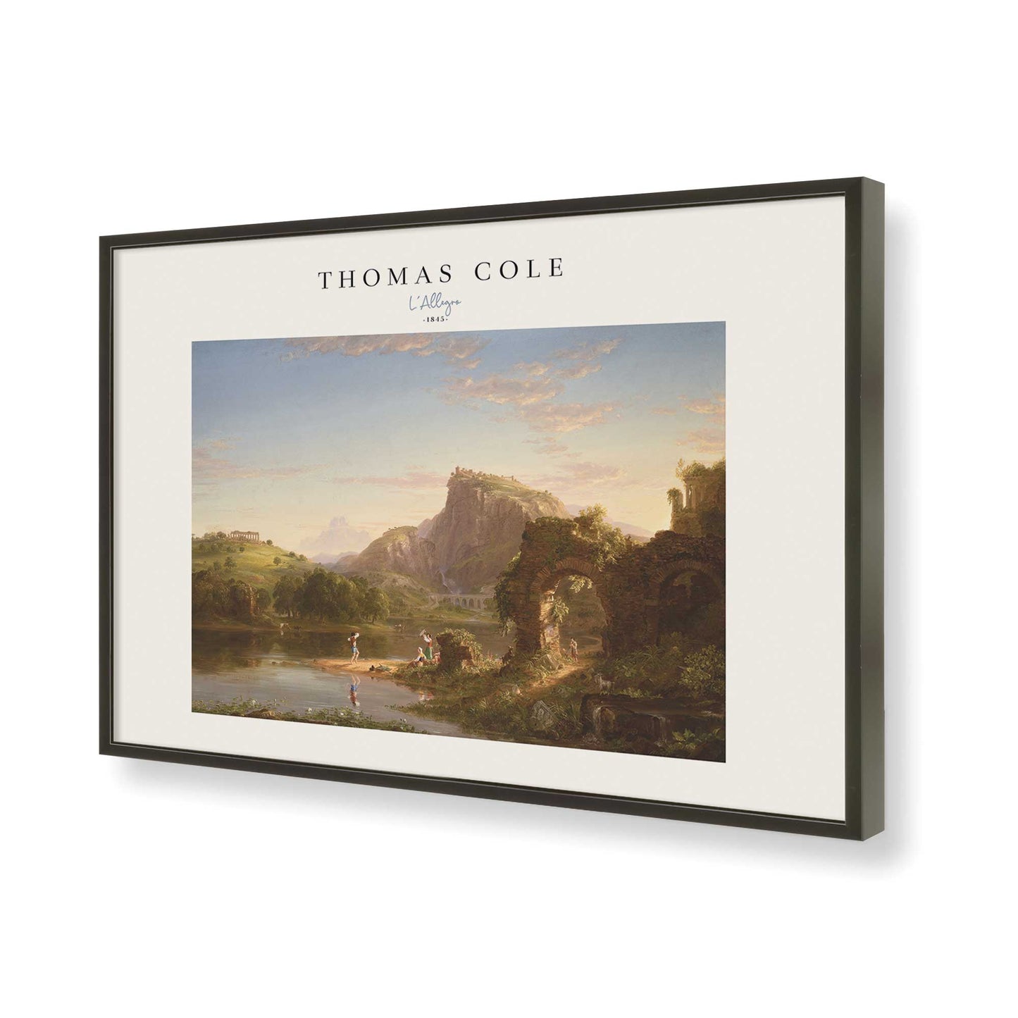 [Color:Satin Black], Picture of art in a Satin Black frame of the corner