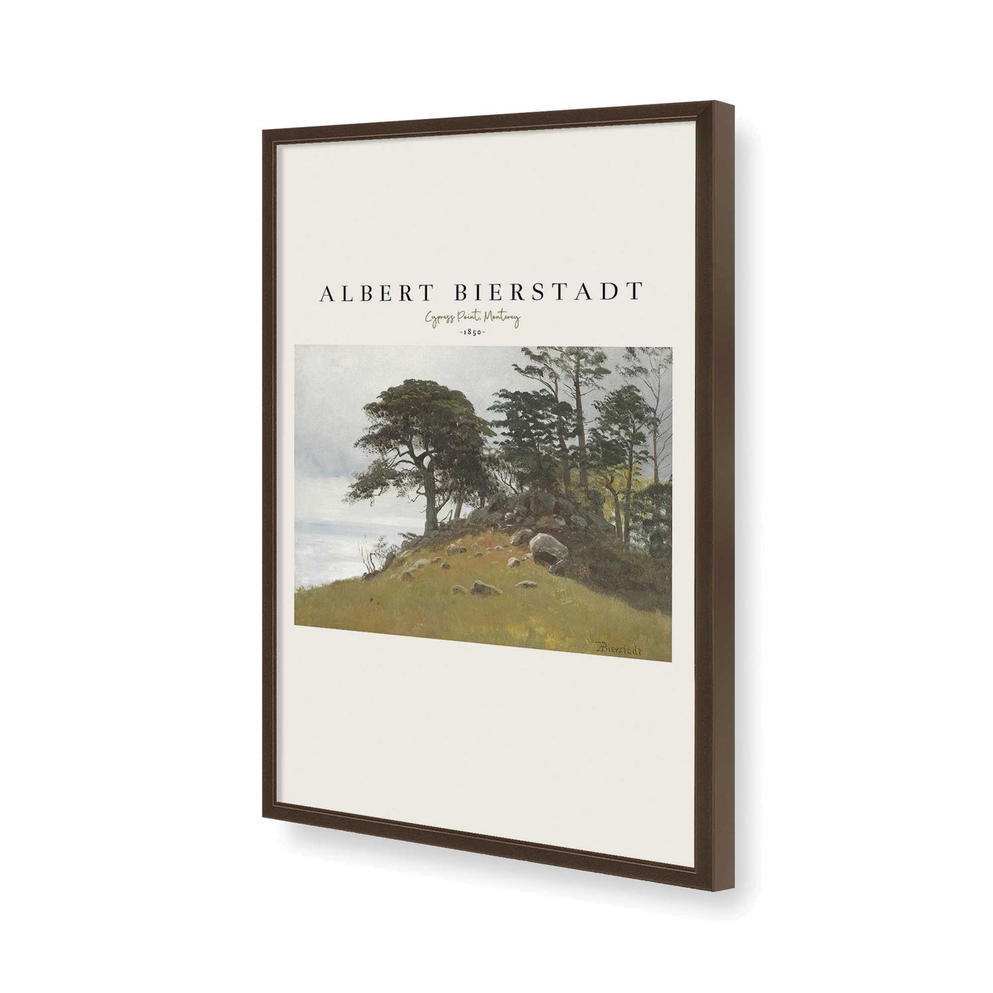 [Color:Brown], Picture of art in a Brown frame of the corner