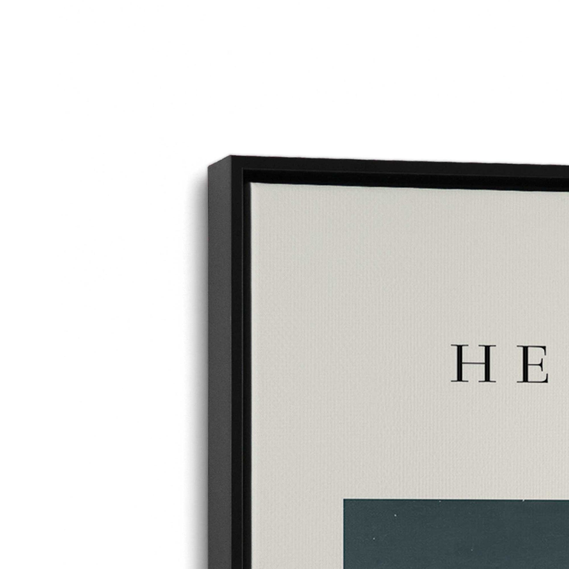 [Color:Satin Black], Picture of art in a Satin Black frame at an angle