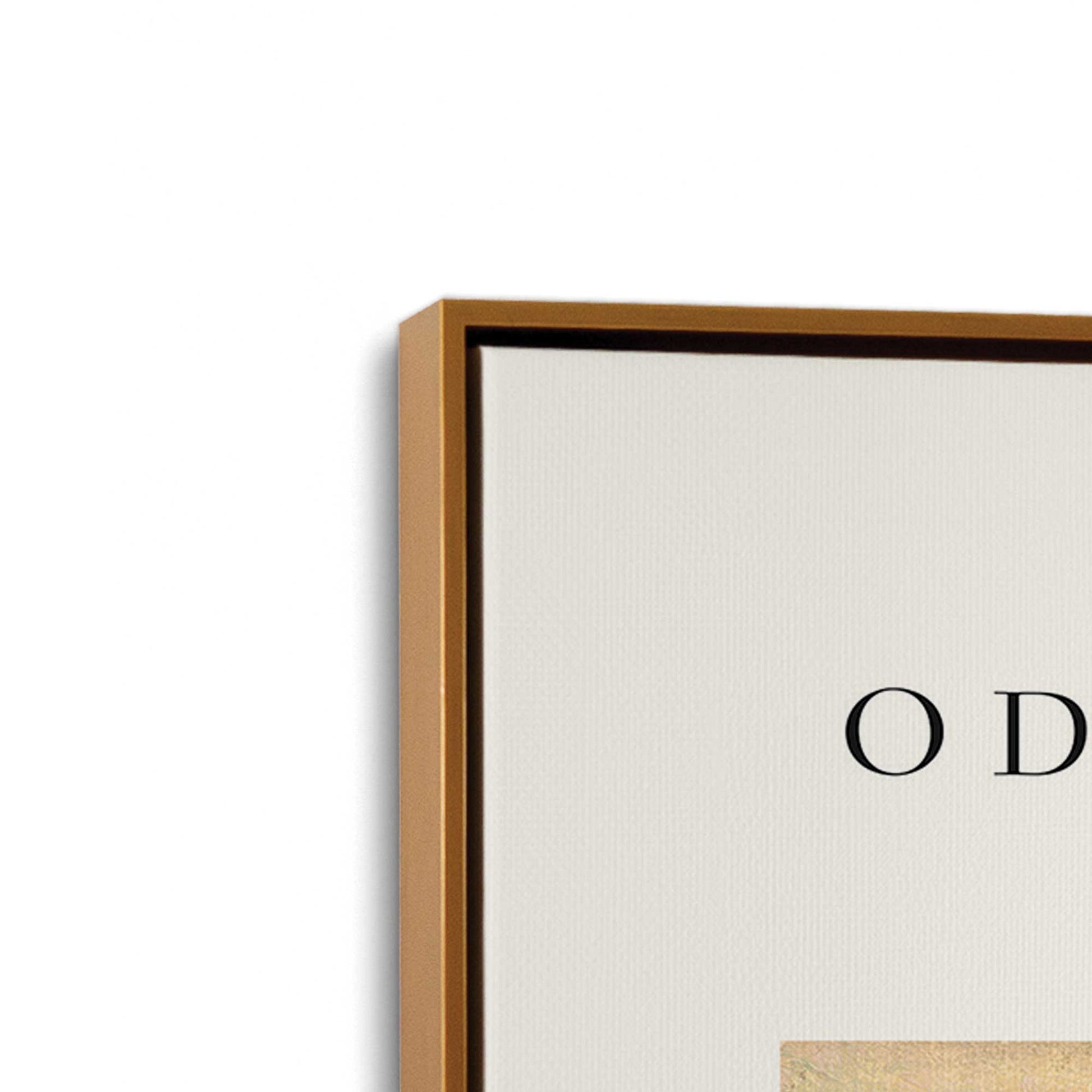 [Color:Polished Gold], Picture of art in a Polished Gold frame at an angle