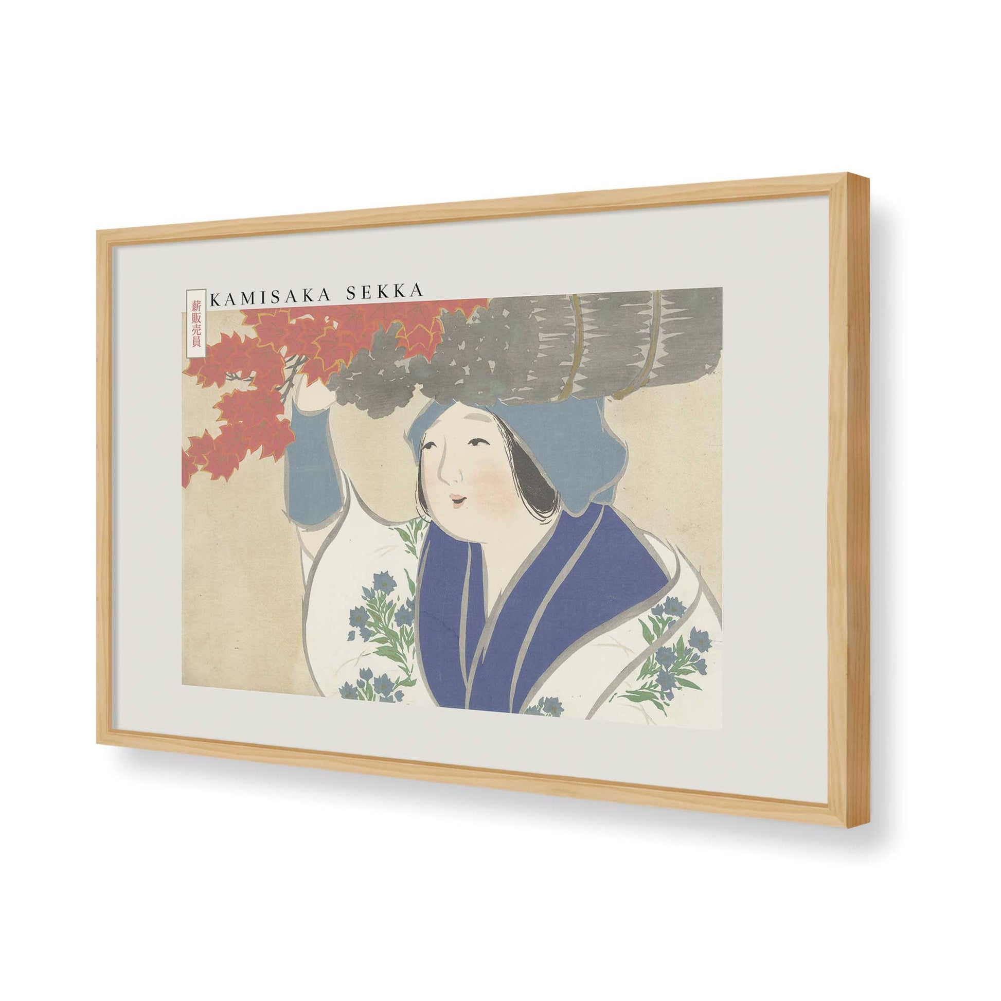 [Color:American Maple], Picture of art in a American Maple frame of the corner