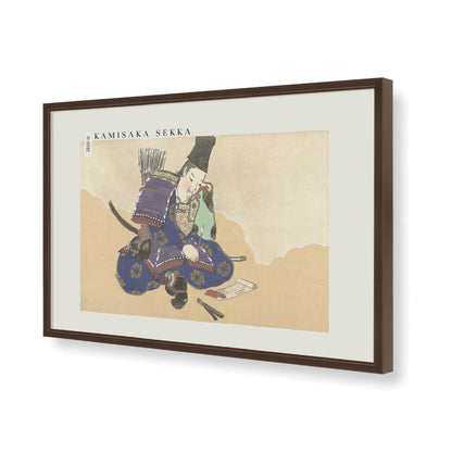 [Color:Brown], Picture of art in a Brown frame of the corner