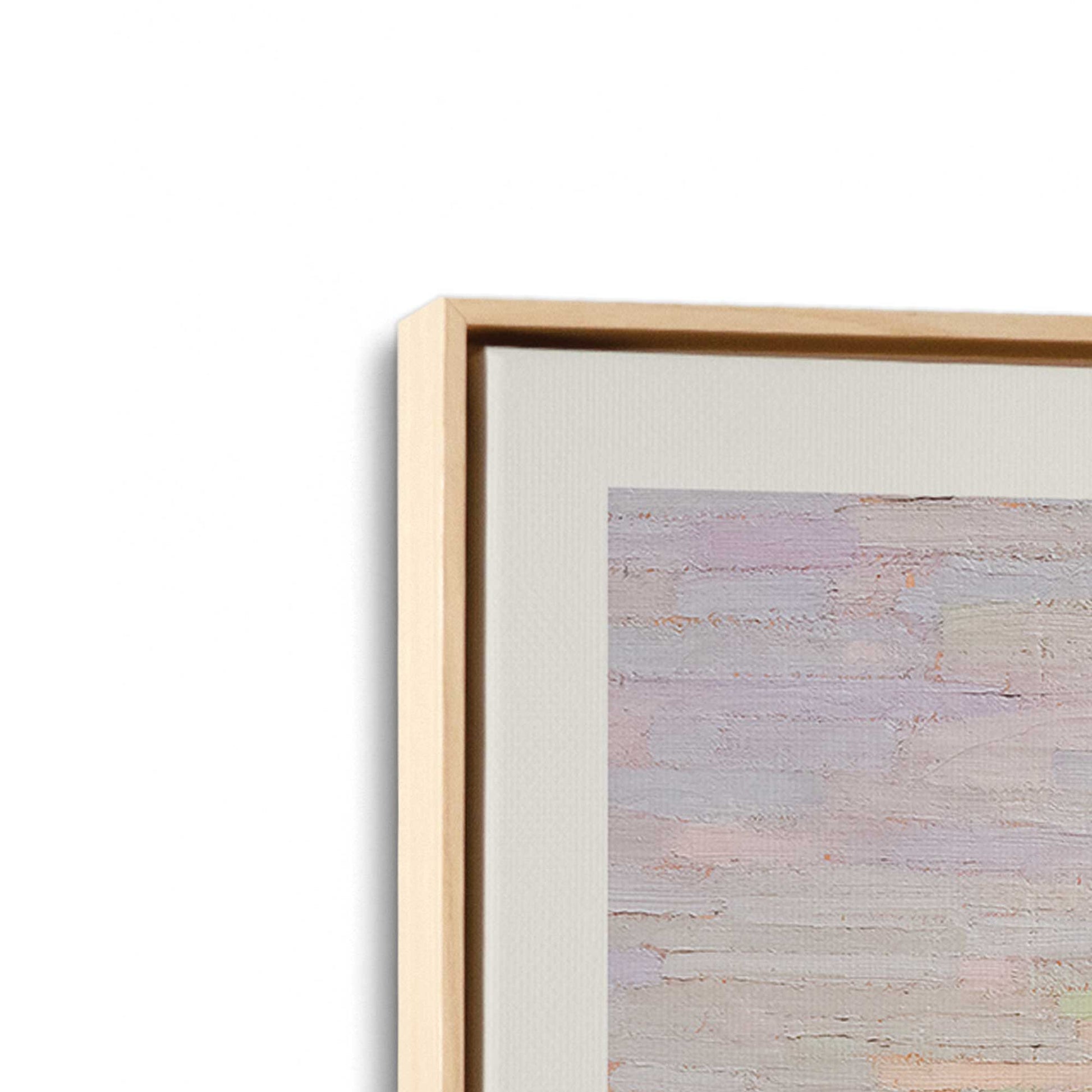 [Color:American Maple], Picture of art in a American Maple frame at an angle