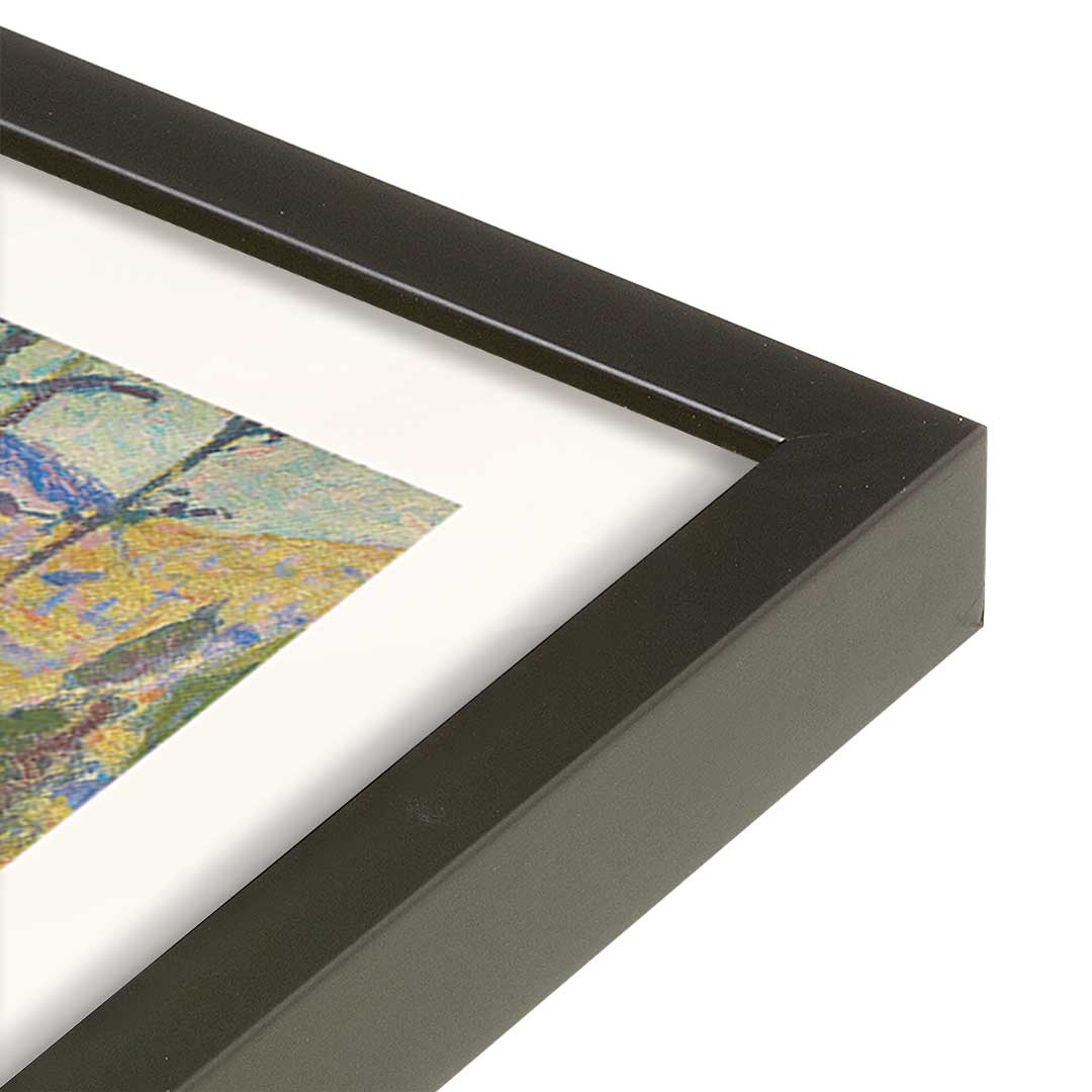 [Color:Satin Black], Picture of art in a Satin Black frame at an angle