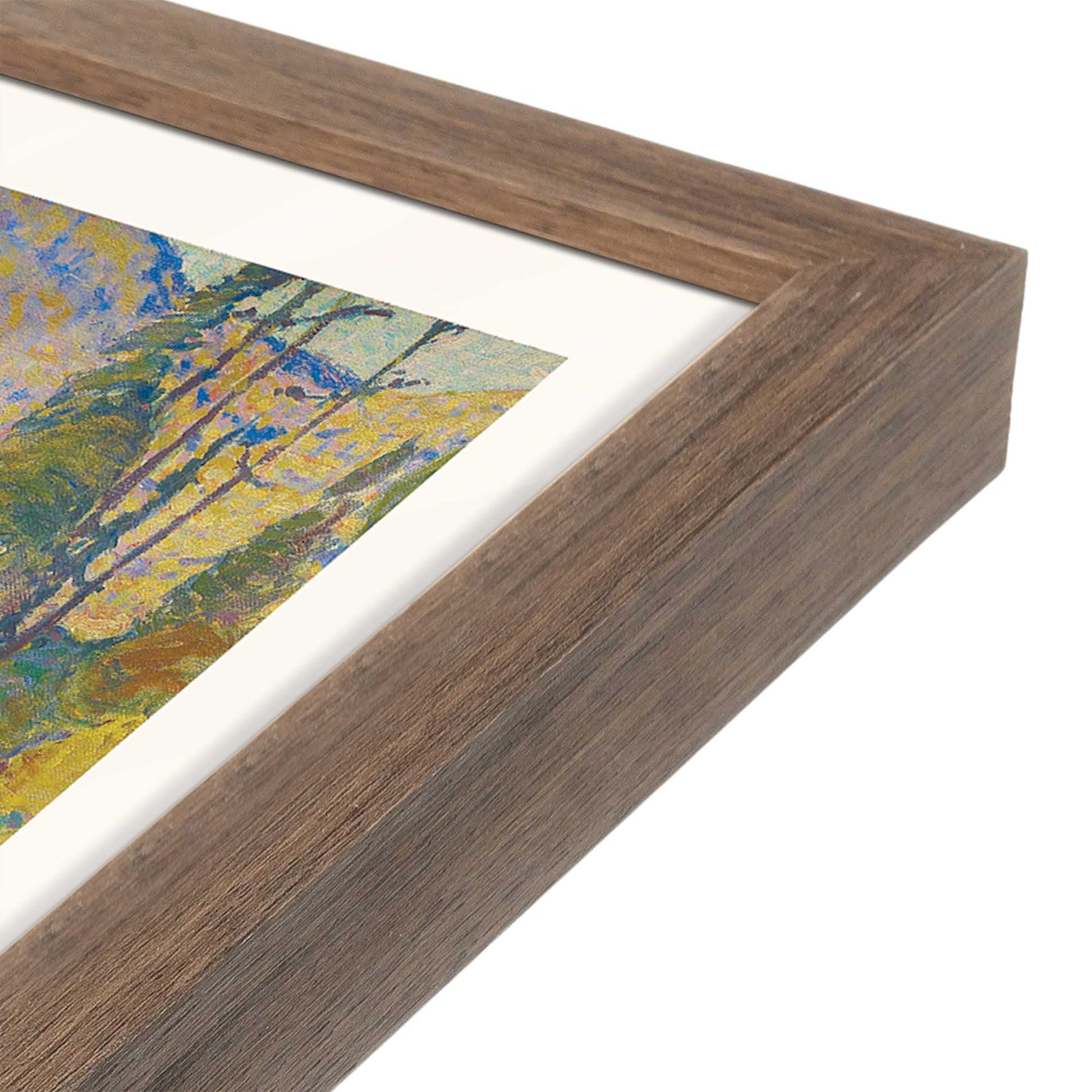 [Color:Walnut], Picture of art in a Walnut frame at an angle