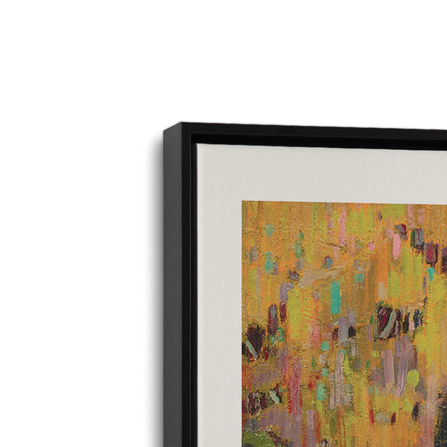 [Color:Satin Black], Picture of art in a Satin Black frame at an angle