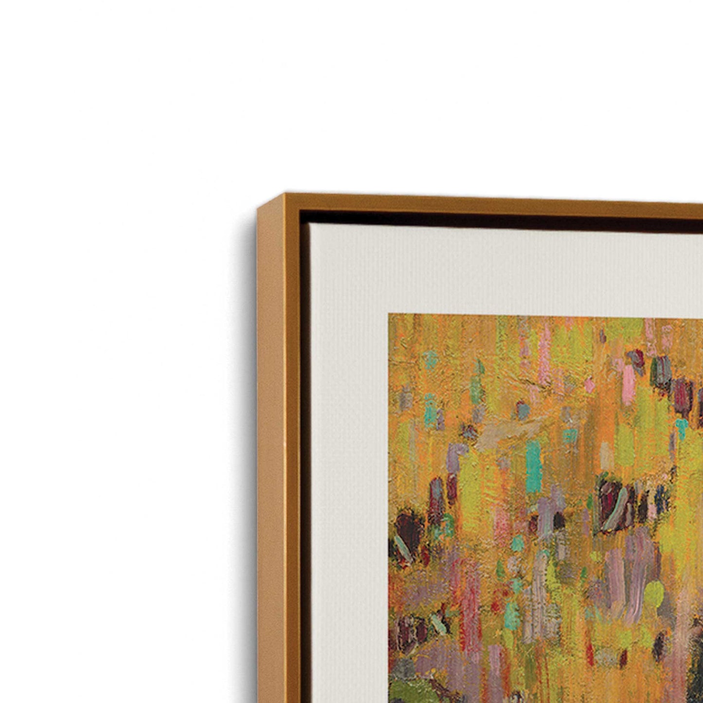 [Color:Polished Gold], Picture of art in a Polished Gold frame at an angle