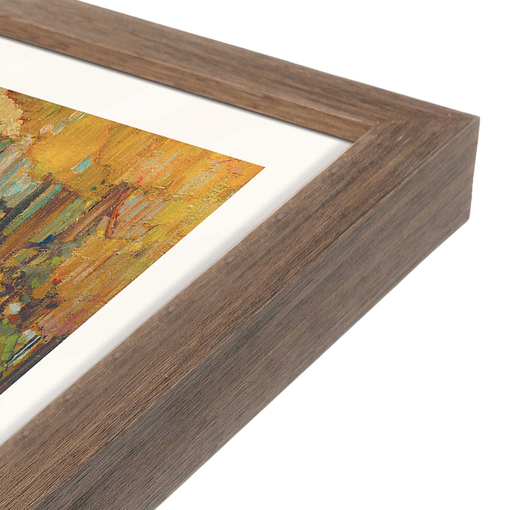 [Color:Walnut], Picture of art in a Walnut frame at an angle