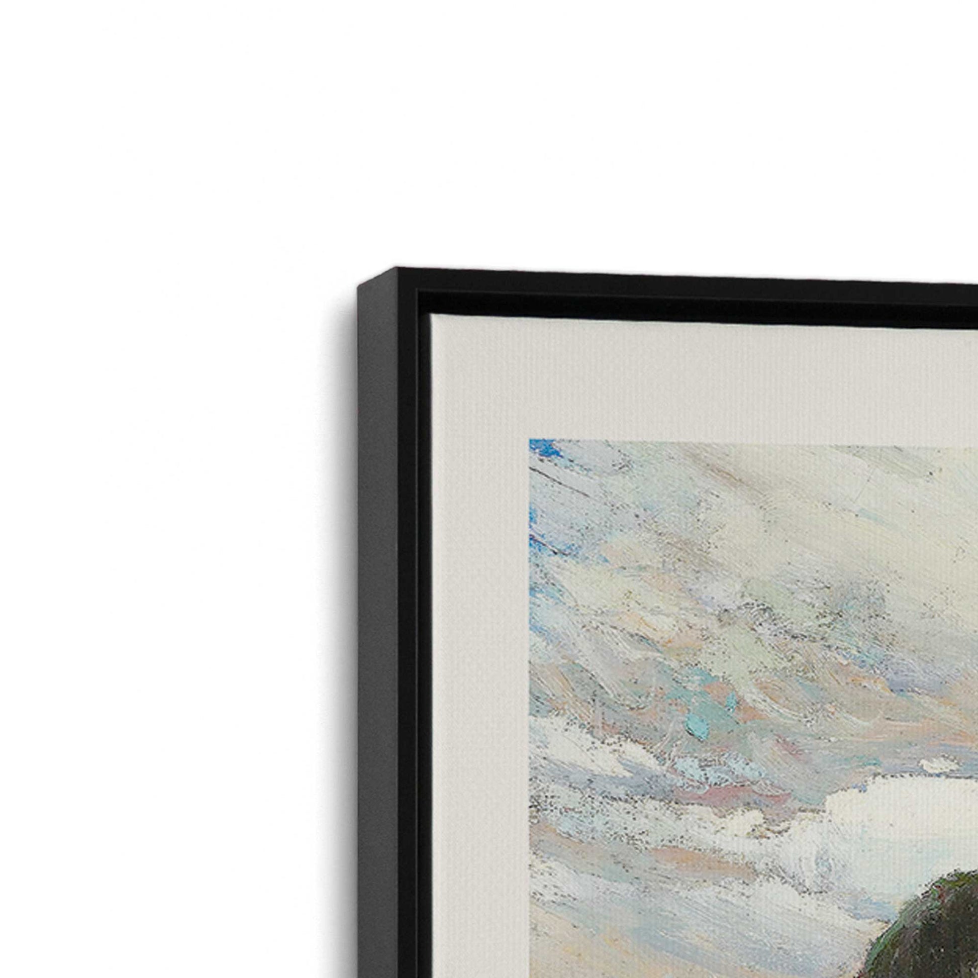 [Color:Satin Black], Picture of art in a Satin Black frame at an angle