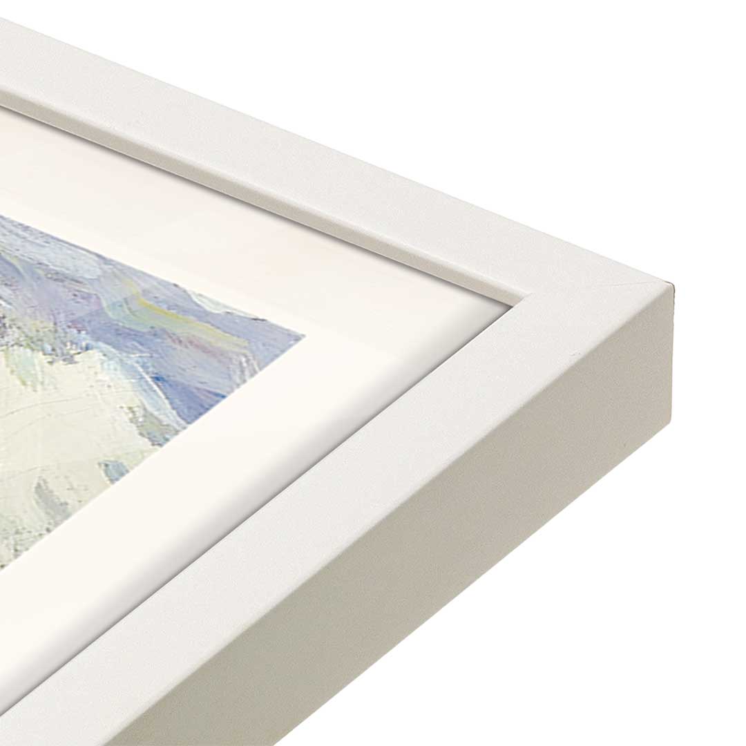 [Color:Opaque White], Picture of art in a Opaque White frame at an angle