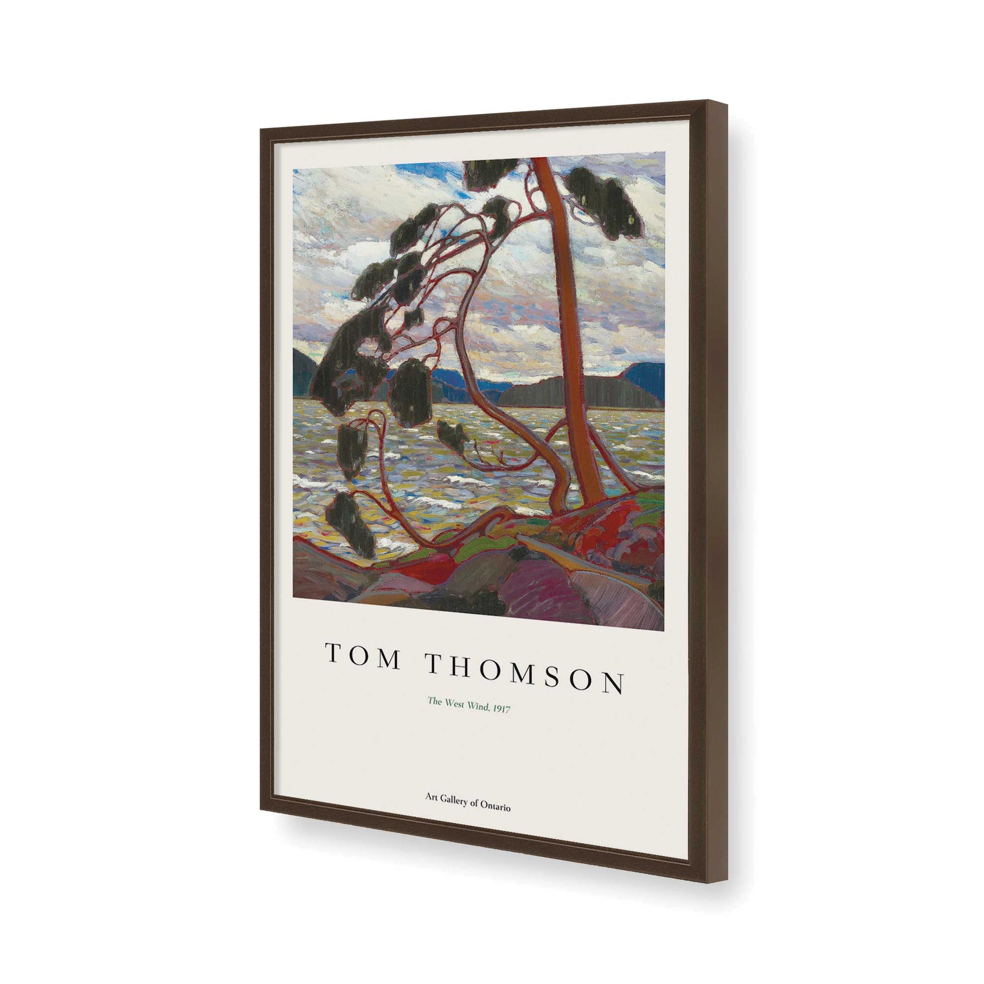 [Color:Brown], Picture of art in a Brown frame of the corner