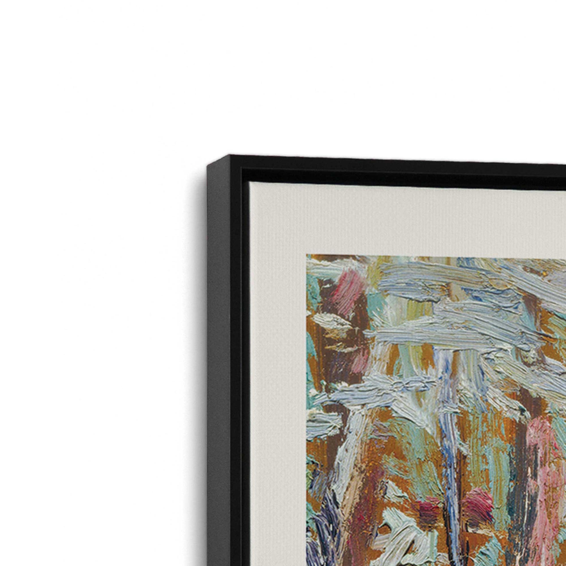 [Color:Satin Black], Picture of art in a Satin Black frame at an angle