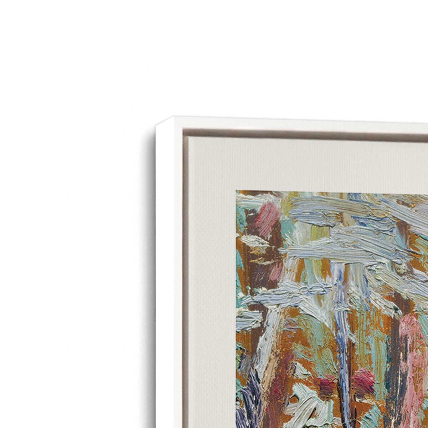 [Color:Opaque White], Picture of art in a White frame at an angle