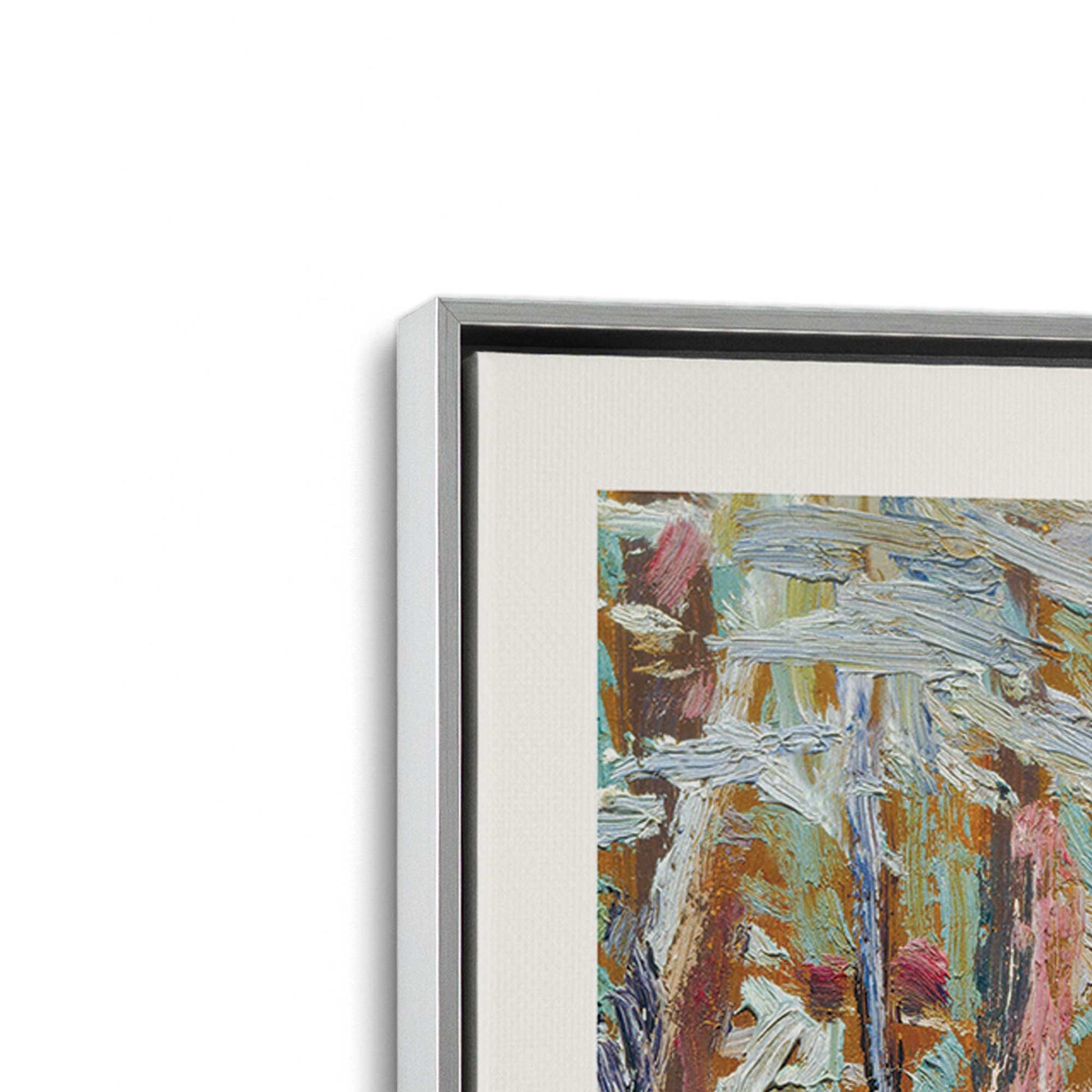 [Color:Polished Chrome], Picture of art in a Polished Chrome frame at an angle