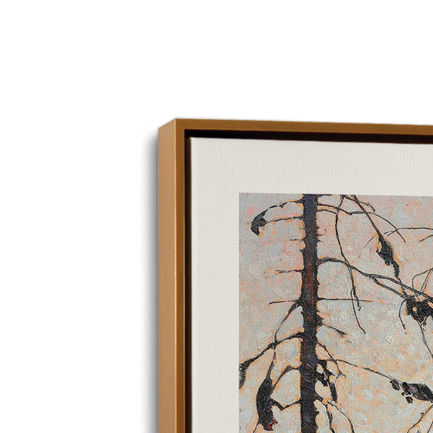 [Color:Polished Gold], Picture of art in a Polished Gold frame at an angle