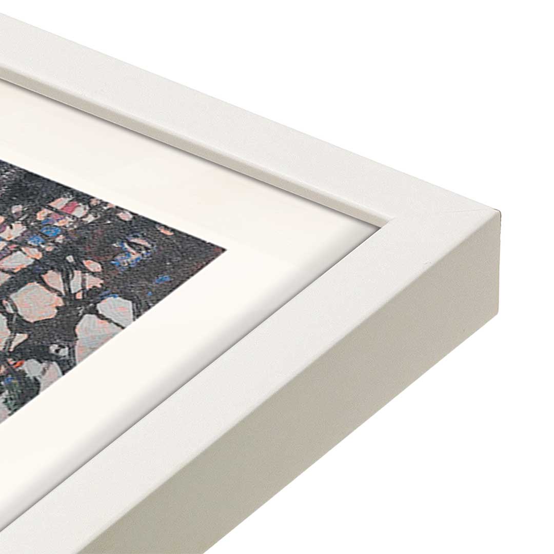 [Color:Opaque White], Picture of art in a Opaque White frame at an angle