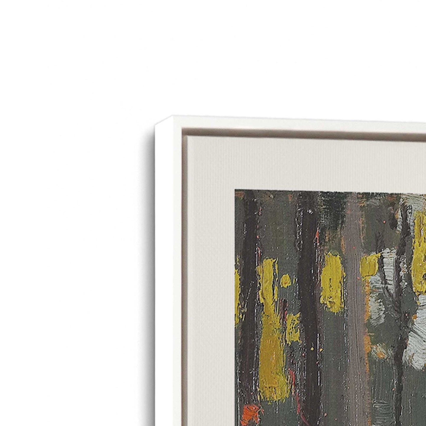[Color:Opaque White], Picture of art in a White frame at an angle