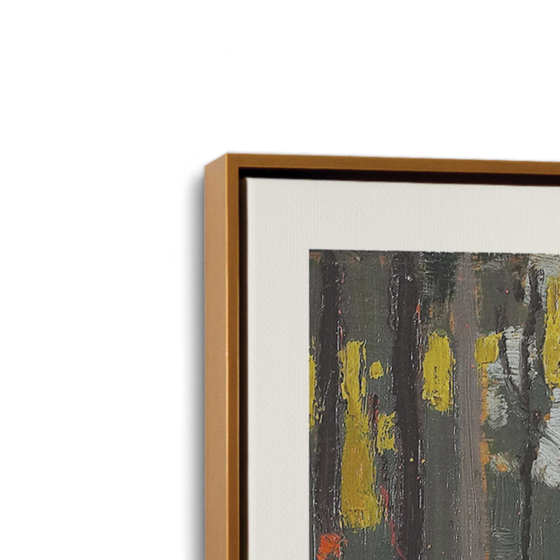 [Color:Polished Gold], Picture of art in a Polished Gold frame at an angle