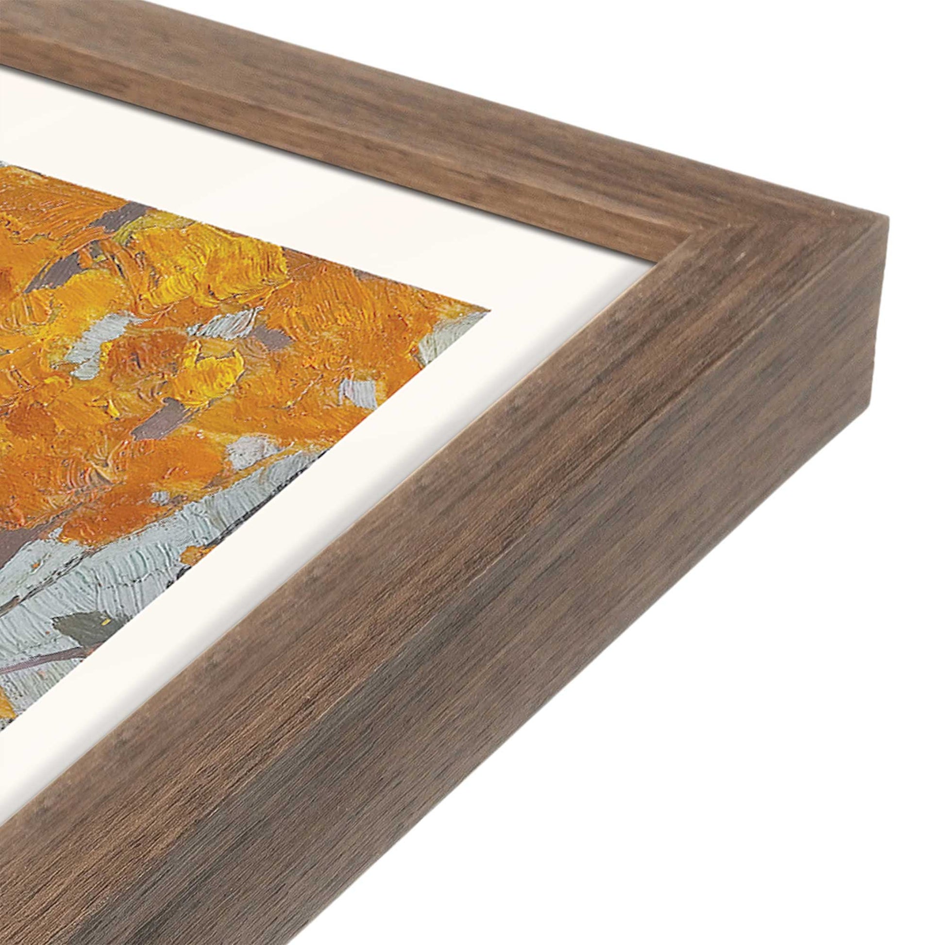 [Color:Walnut], Picture of art in a Walnut frame at an angle