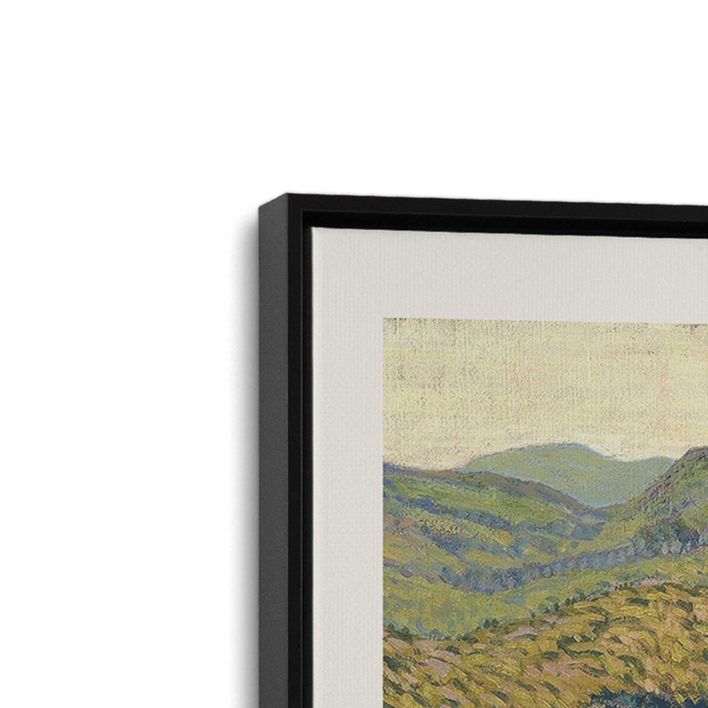 [Color:Satin Black], Picture of art in a Satin Black frame at an angle