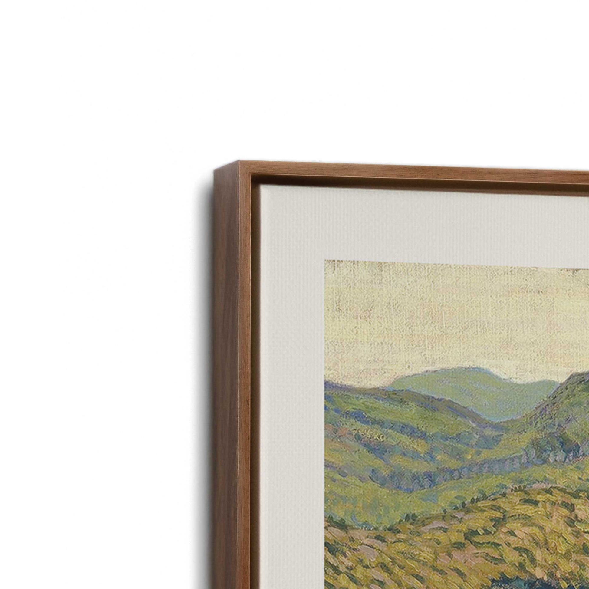 [Color:Walnut], Picture of art in a Walnut frame at an angle