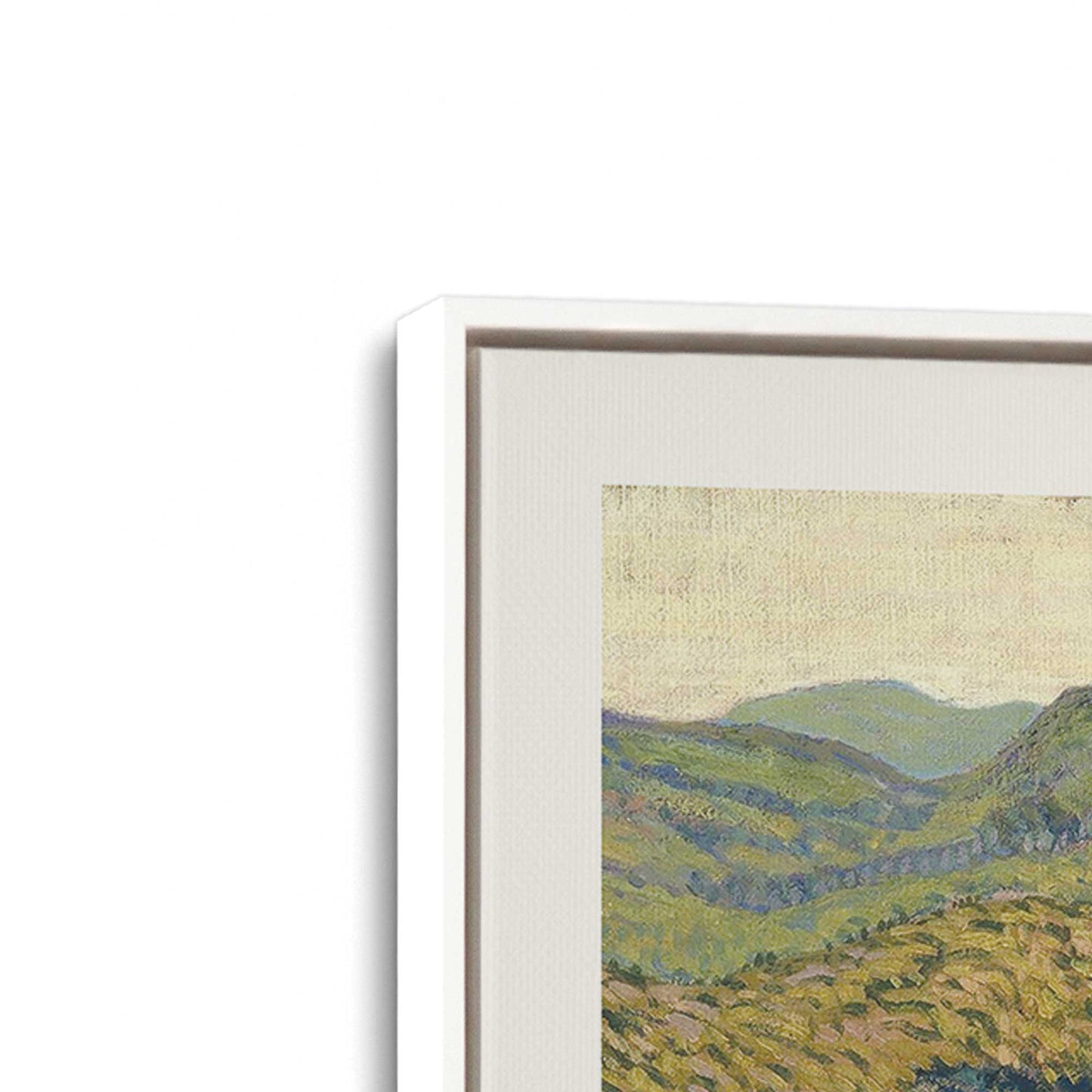 [Color:Opaque White], Picture of art in a White frame at an angle
