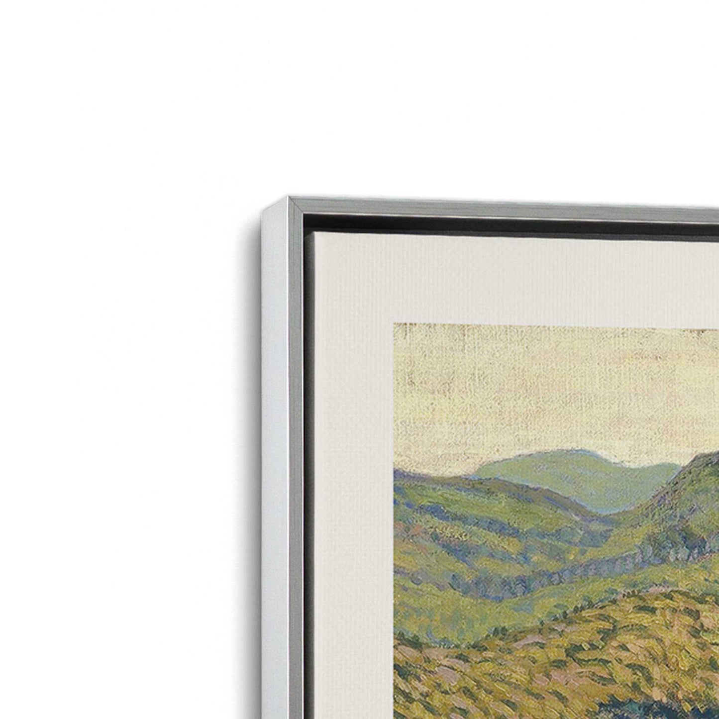 [Color:Polished Chrome], Picture of art in a Polished Chrome frame at an angle