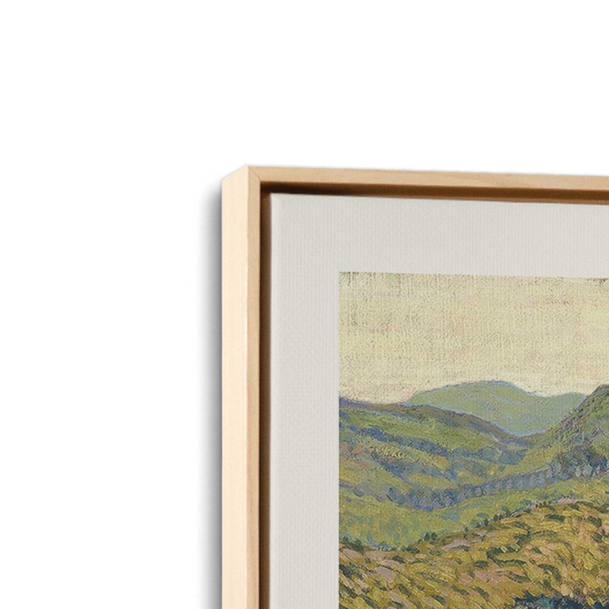 [Color:American Maple], Picture of art in a American Maple frame at an angle