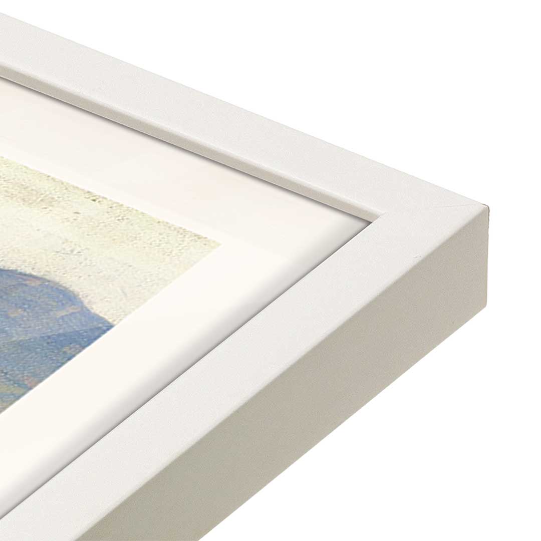 [Color:Opaque White], Picture of art in a Opaque White frame at an angle