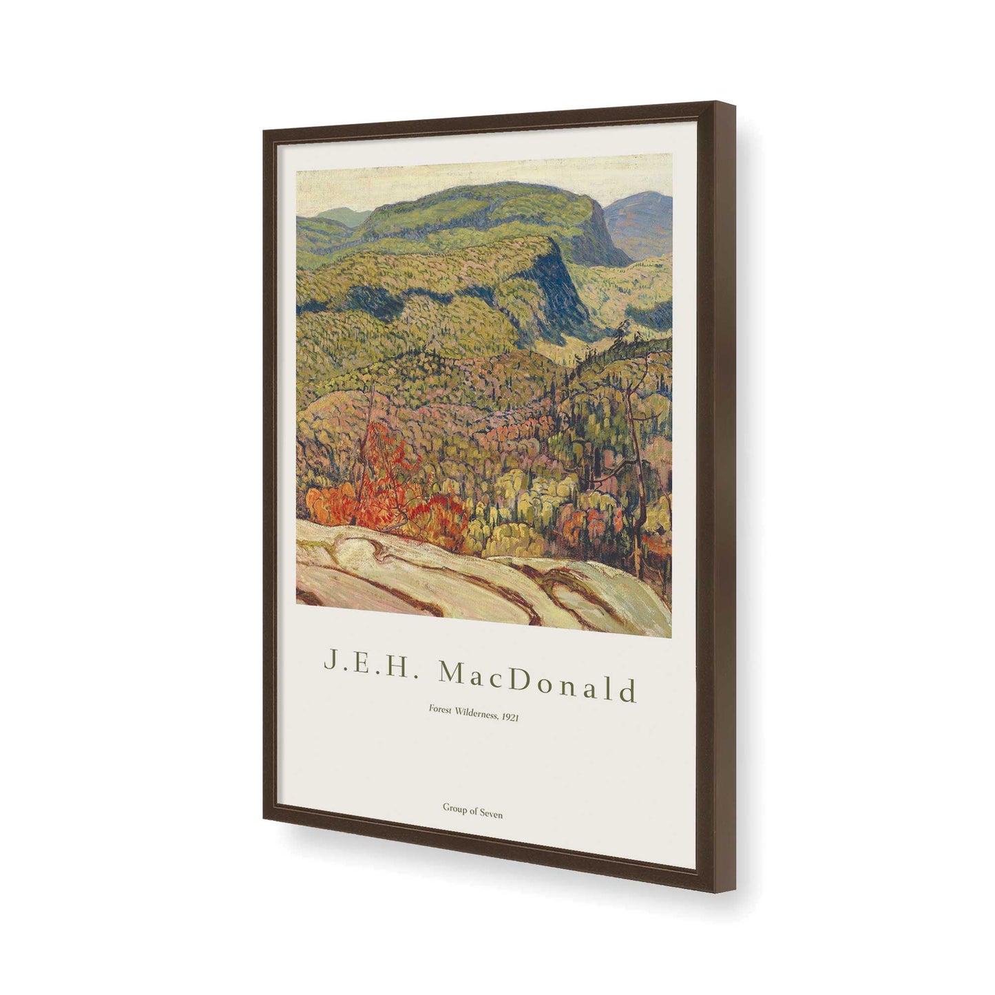 [Color:Brown], Picture of art in a Brown frame of the corner