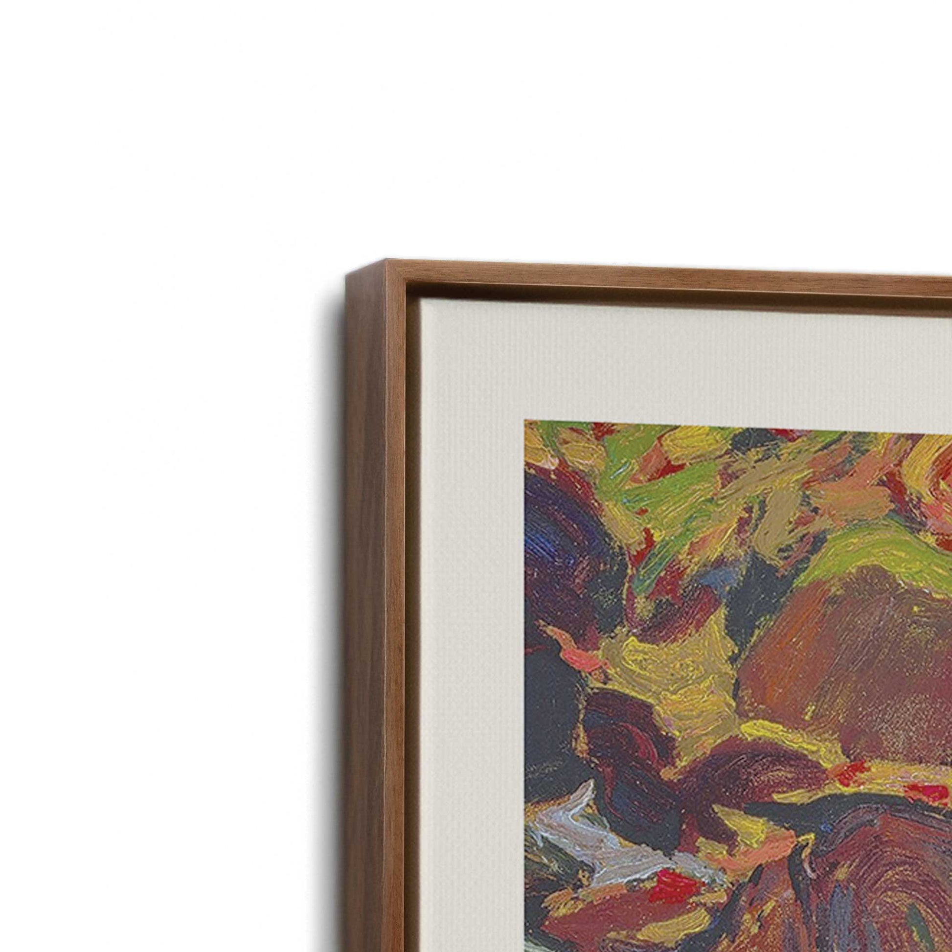 [Color:Walnut], Picture of art in a Walnut frame at an angle