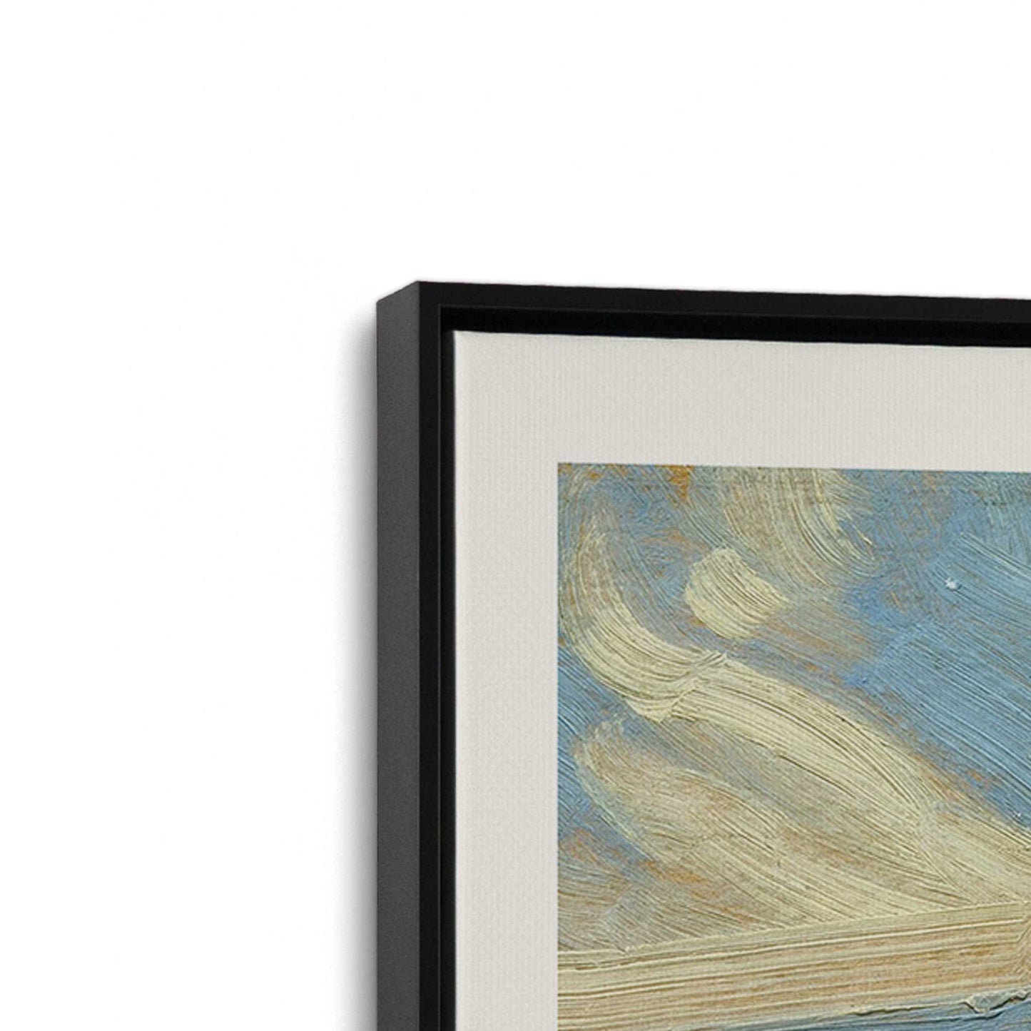 [Color:Satin Black], Picture of art in a Satin Black frame at an angle