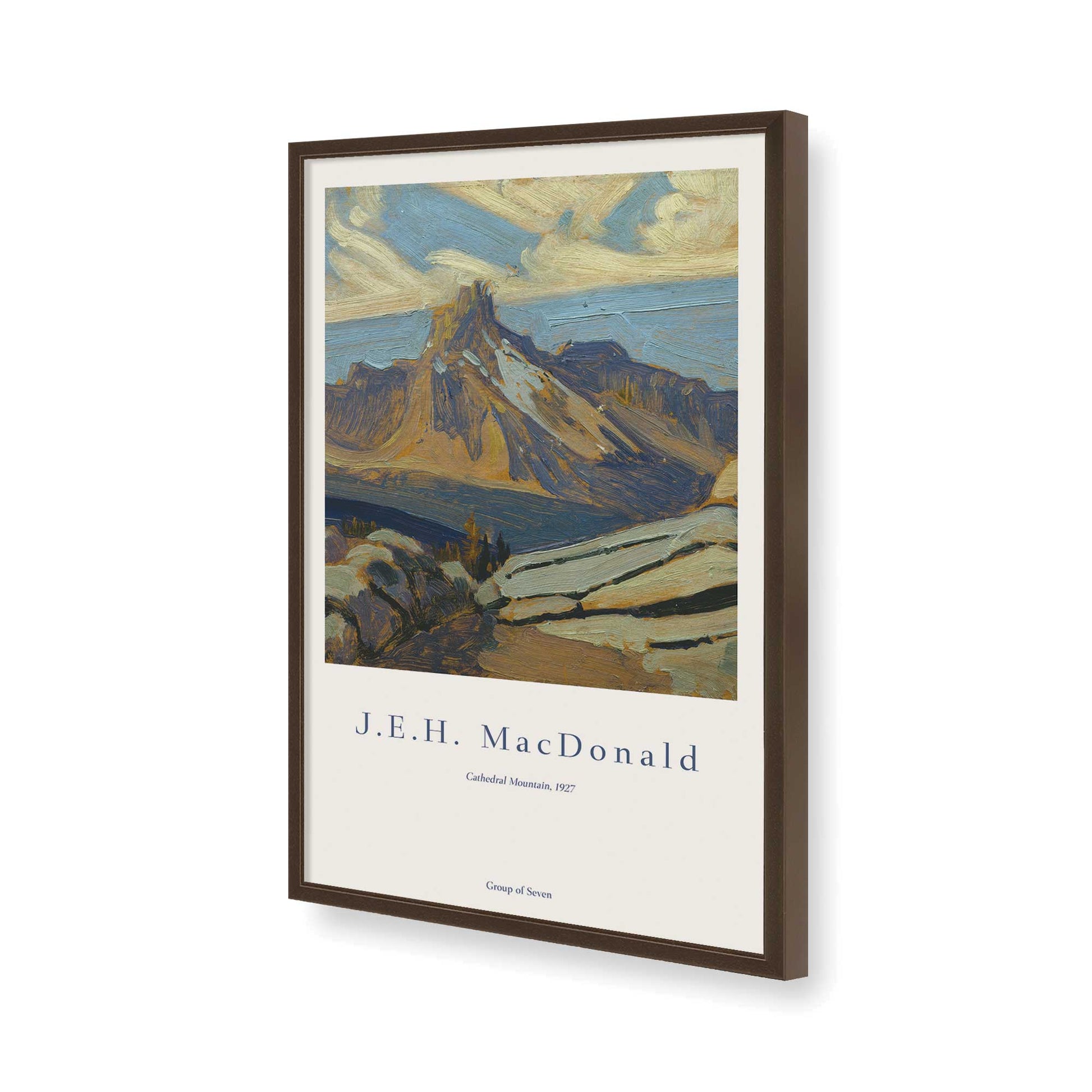 [Color:Brown], Picture of art in a Brown frame of the corner