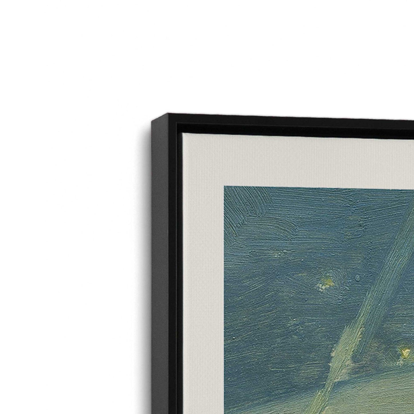 [Color:Satin Black], Picture of art in a Satin Black frame at an angle