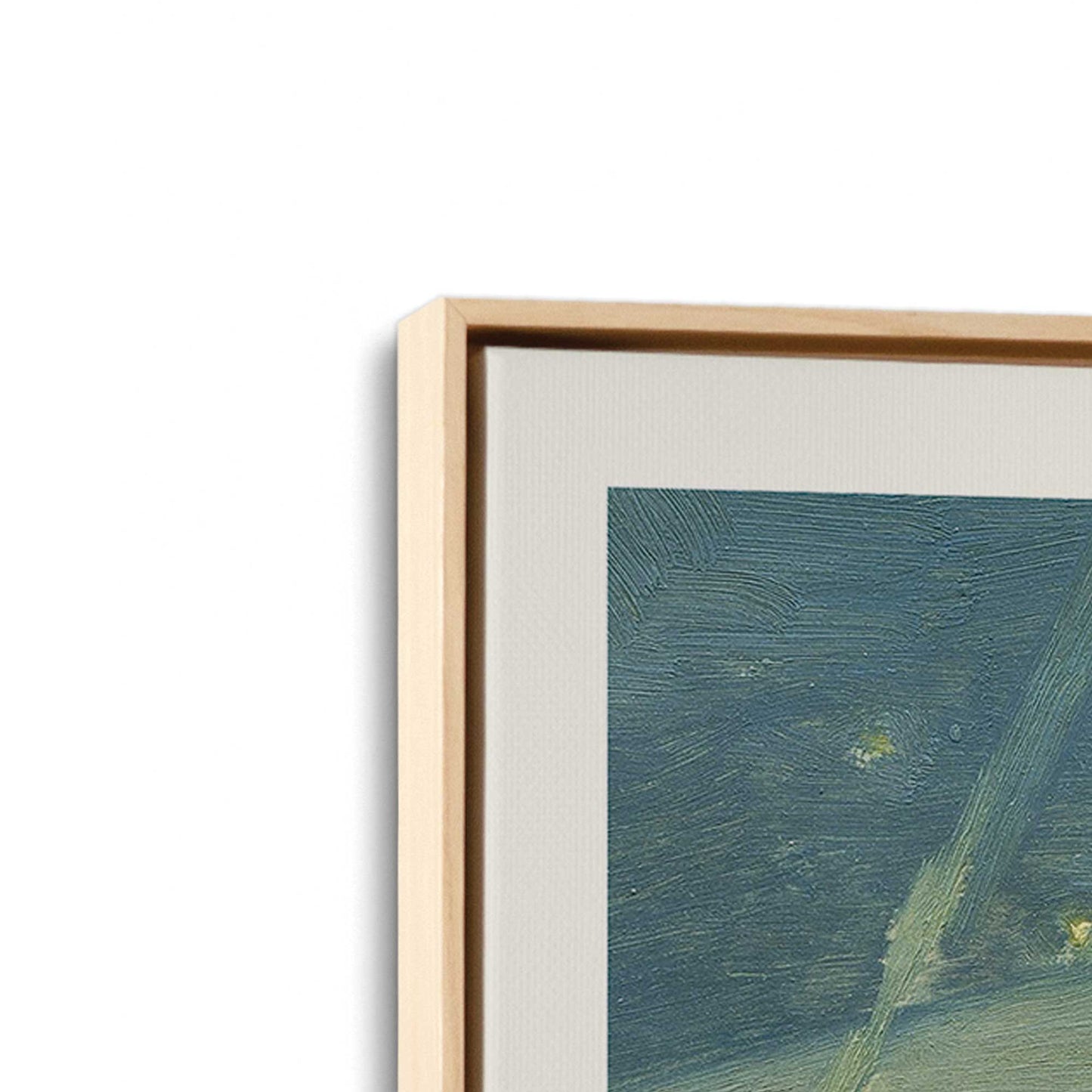 [Color:American Maple], Picture of art in a American Maple frame at an angle