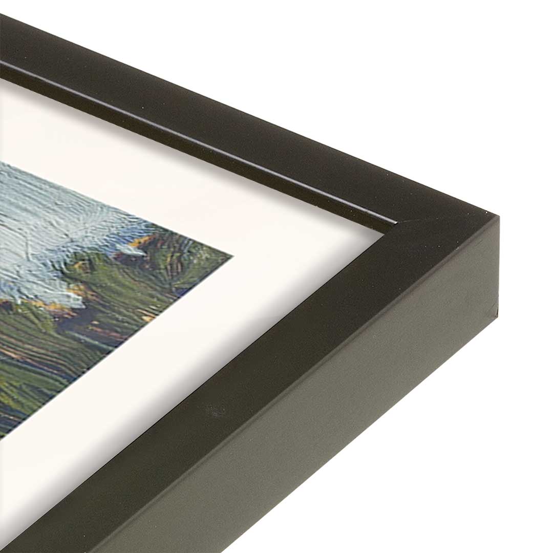 [Color:Satin Black], Picture of art in a Satin Black frame at an angle