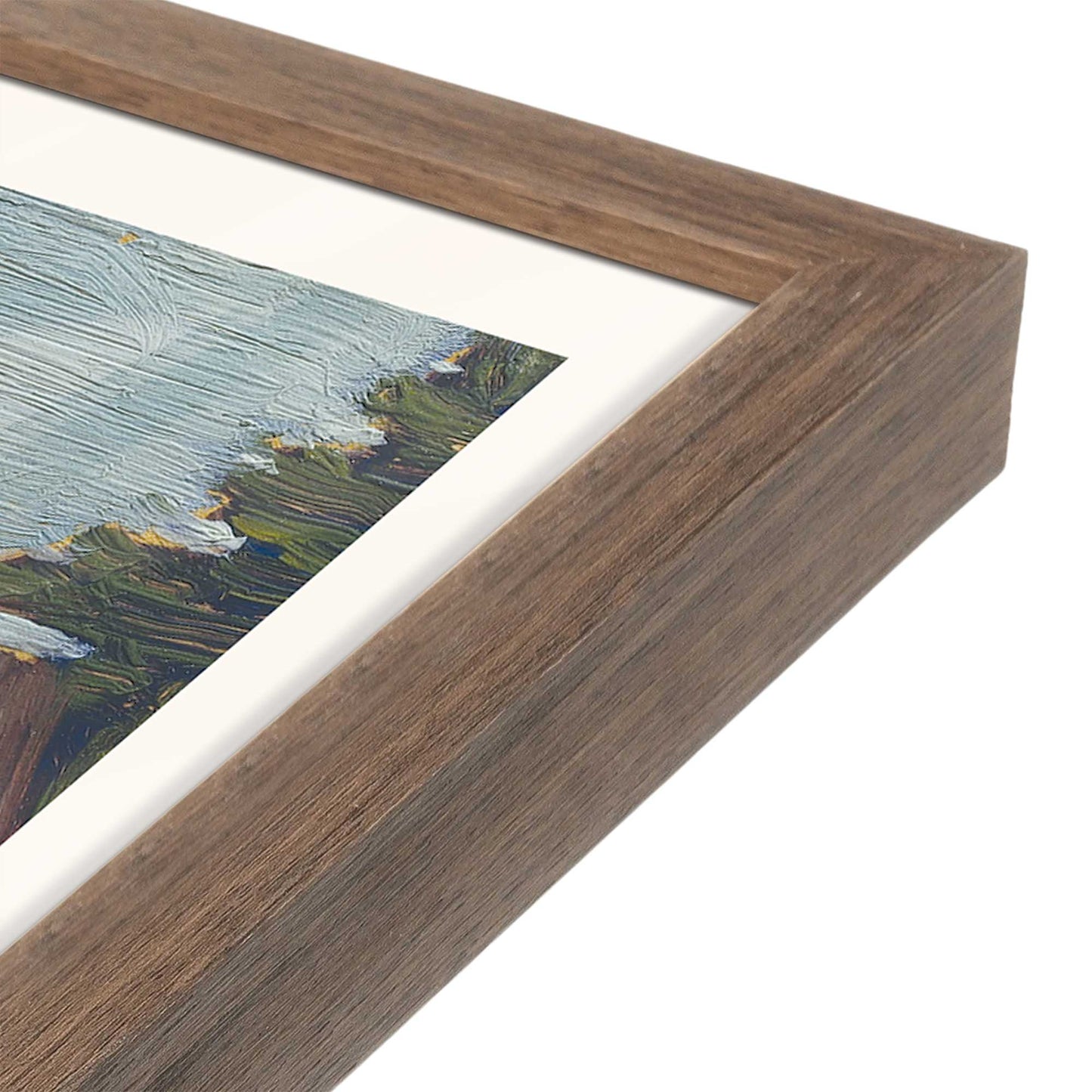 [Color:Walnut], Picture of art in a Walnut frame at an angle