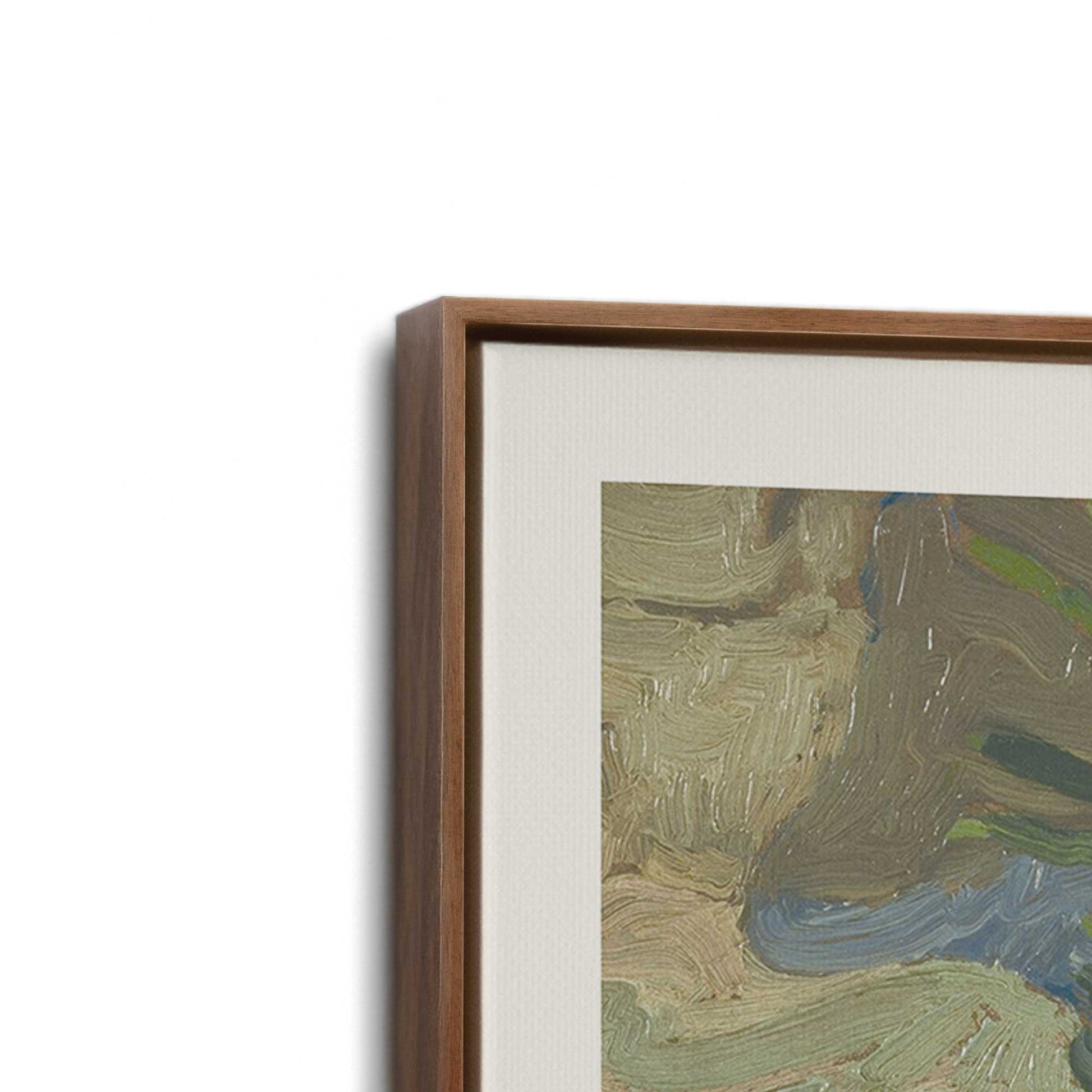 [Color:Walnut], Picture of art in a Walnut frame at an angle
