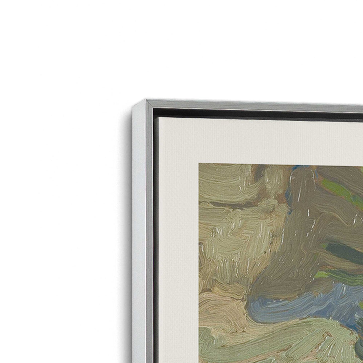 [Color:Polished Chrome], Picture of art in a Polished Chrome frame at an angle