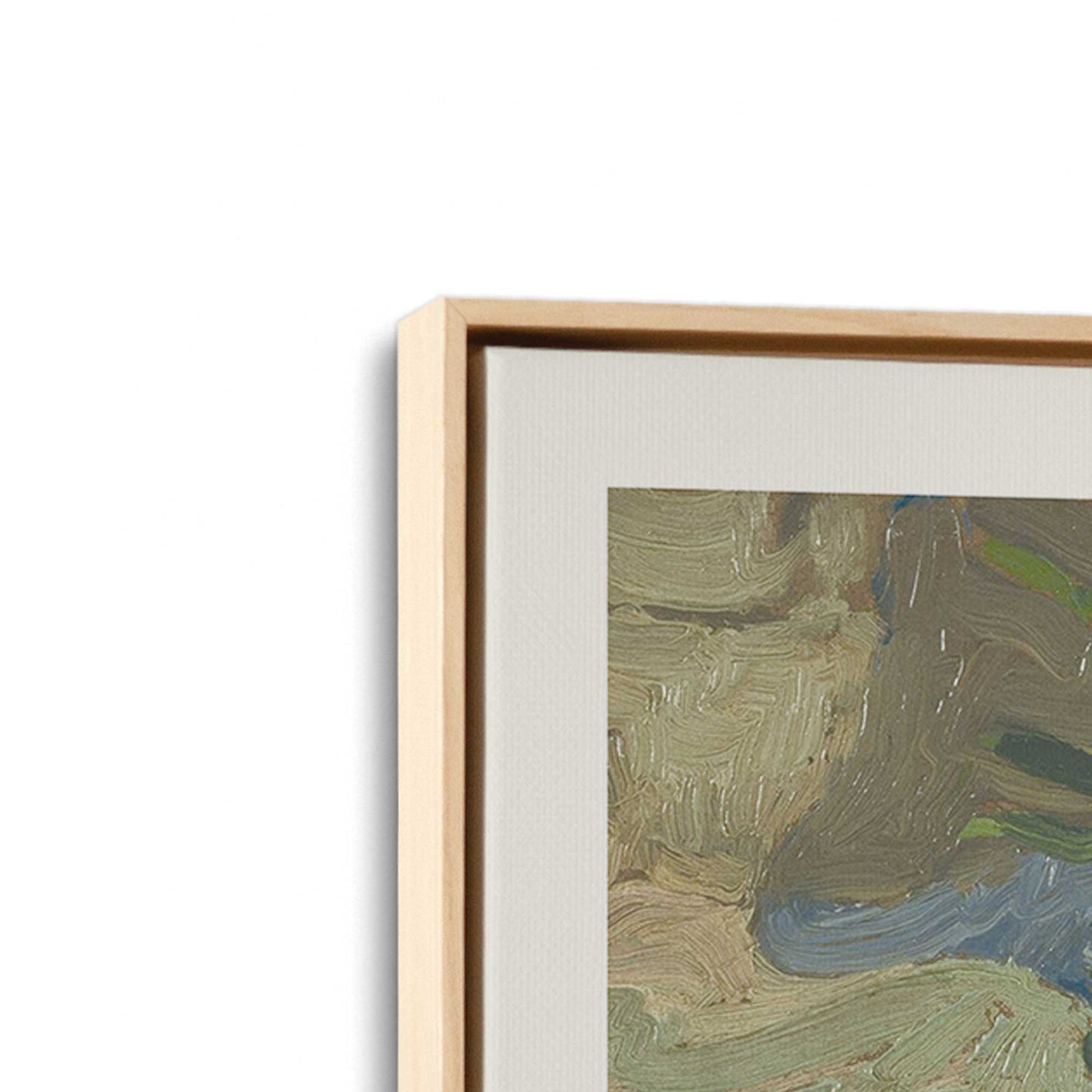 [Color:American Maple], Picture of art in a American Maple frame at an angle