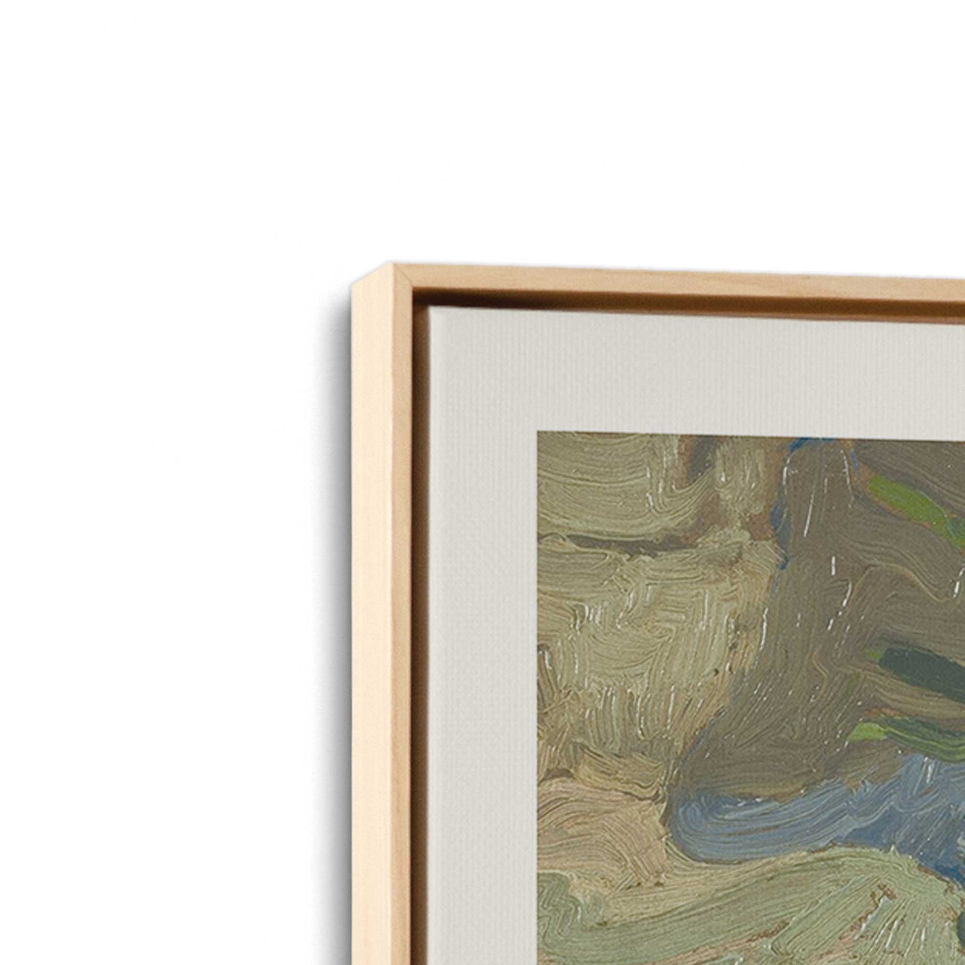 [Color:American Maple], Picture of art in a American Maple frame at an angle