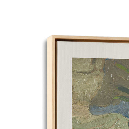 [Color:American Maple], Picture of art in a American Maple frame at an angle